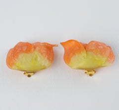 Monique Vedie - Boucles d'oreilles à clip Tulipe en résine, Line Vautrin School