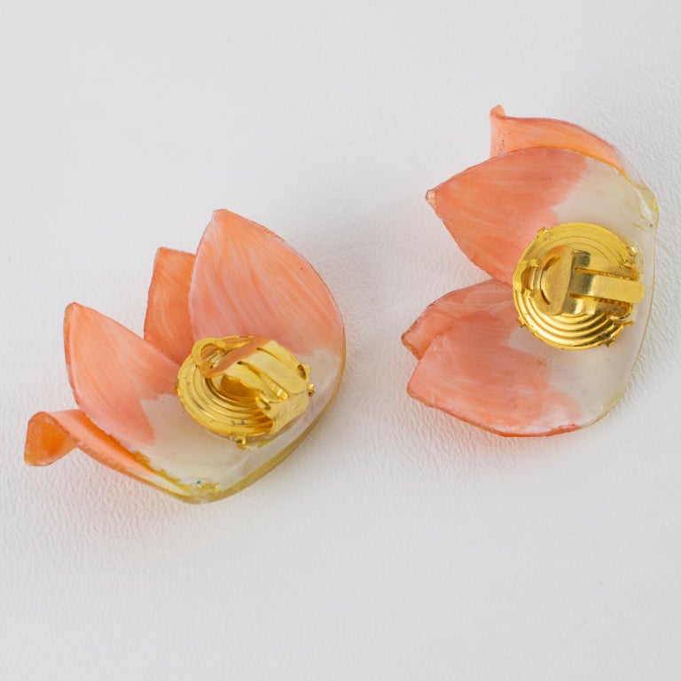 Broche Et Boucles D'oreilles Résine Style Line Vautrin Monique Vedie - Occasion - Talosel