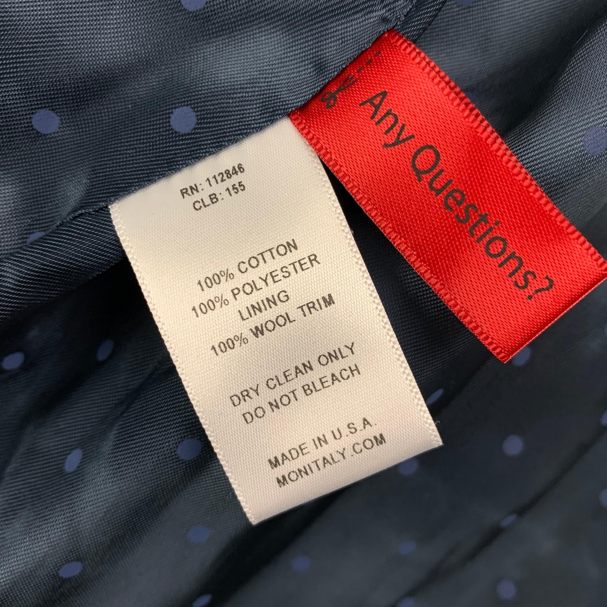 Men's MONITALY Size 40 Black Multi-Color Print Cotton Zip Up Jacket