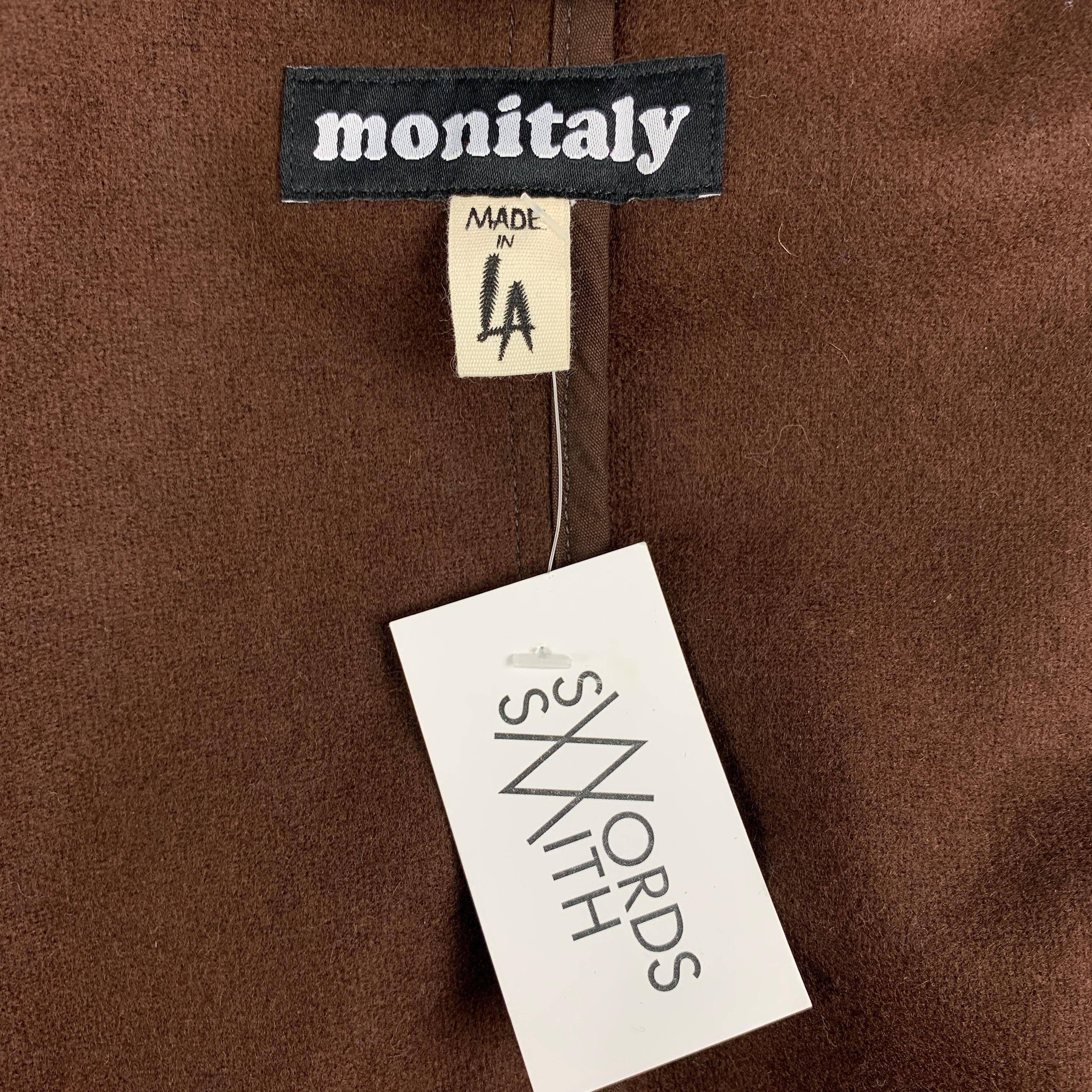 Men's MONITALY Size M/L Brown Wool Nylon Oversized Voguar Coat