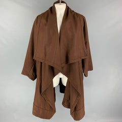 MONITALY Size M/L Brown Wool Nylon Oversized Voguar Coat