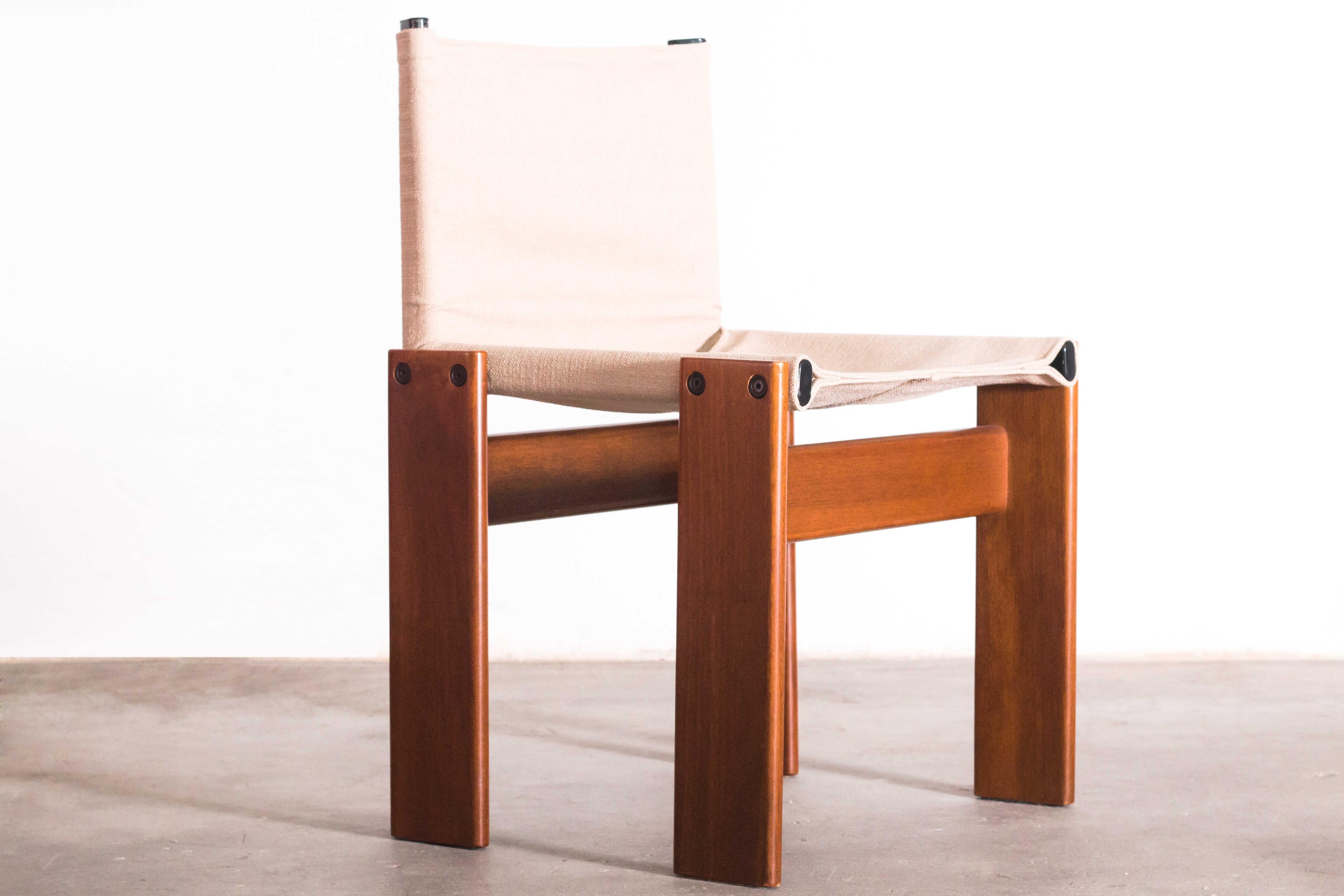 Mid-Century Modern Monk Chairs by Afra & Tobia Scarpa, Raw Cloth