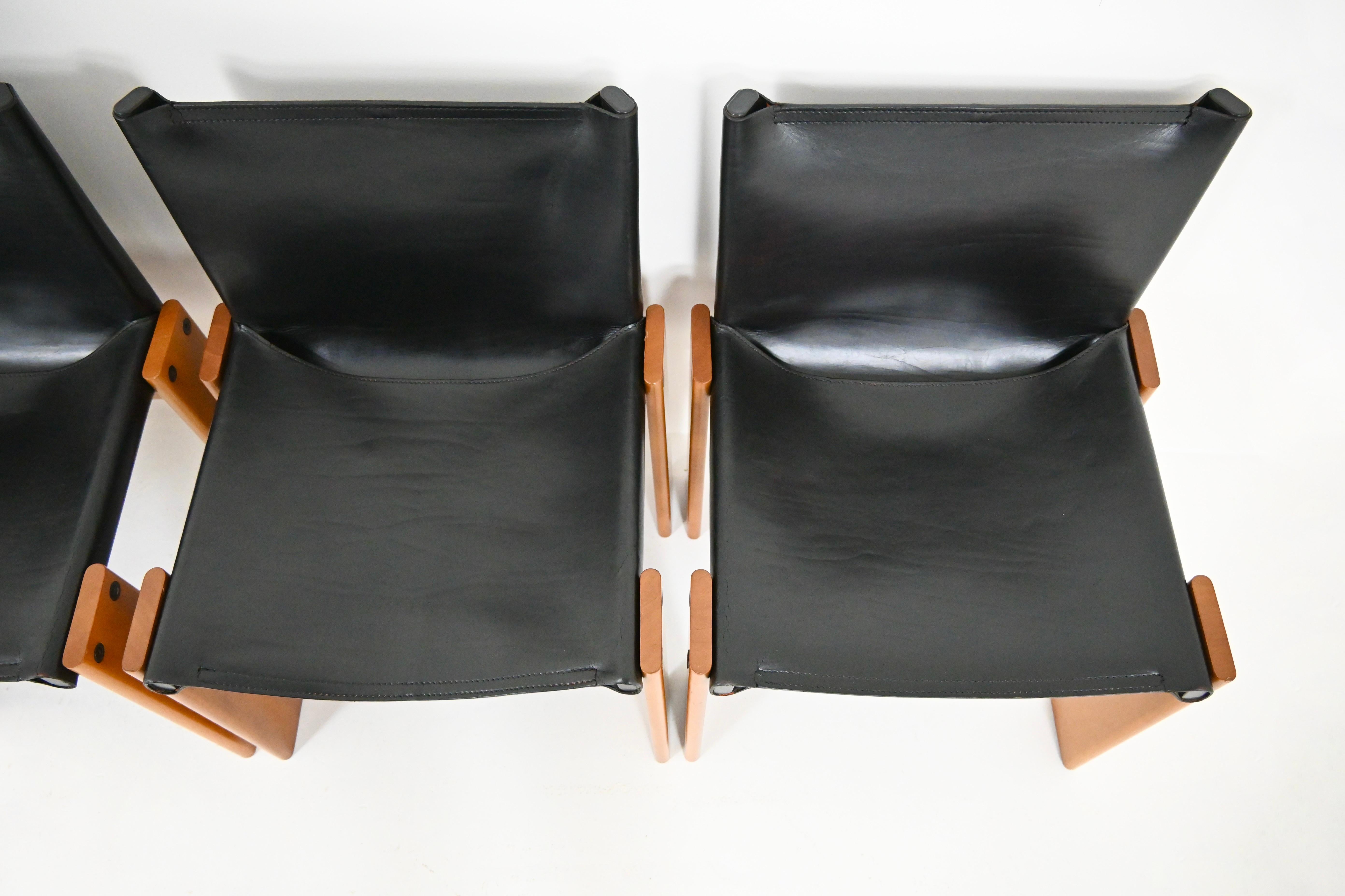Monk-Esszimmerstühle von Afra & Tobia Scarpa für Molteni, 1970er Jahre, 4er-Set im Angebot 2