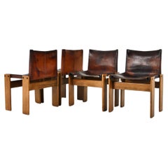 Monk Dining Chairs by Afra & Tobia Scarpa for Molteni, 1970s, Set of 4