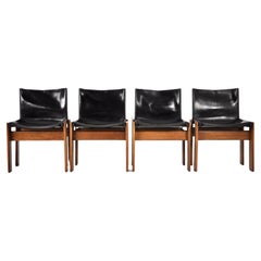 Monk Dining Chairs by Afra & Tobia Scarpa for Molteni, 1970s, Set of 4
