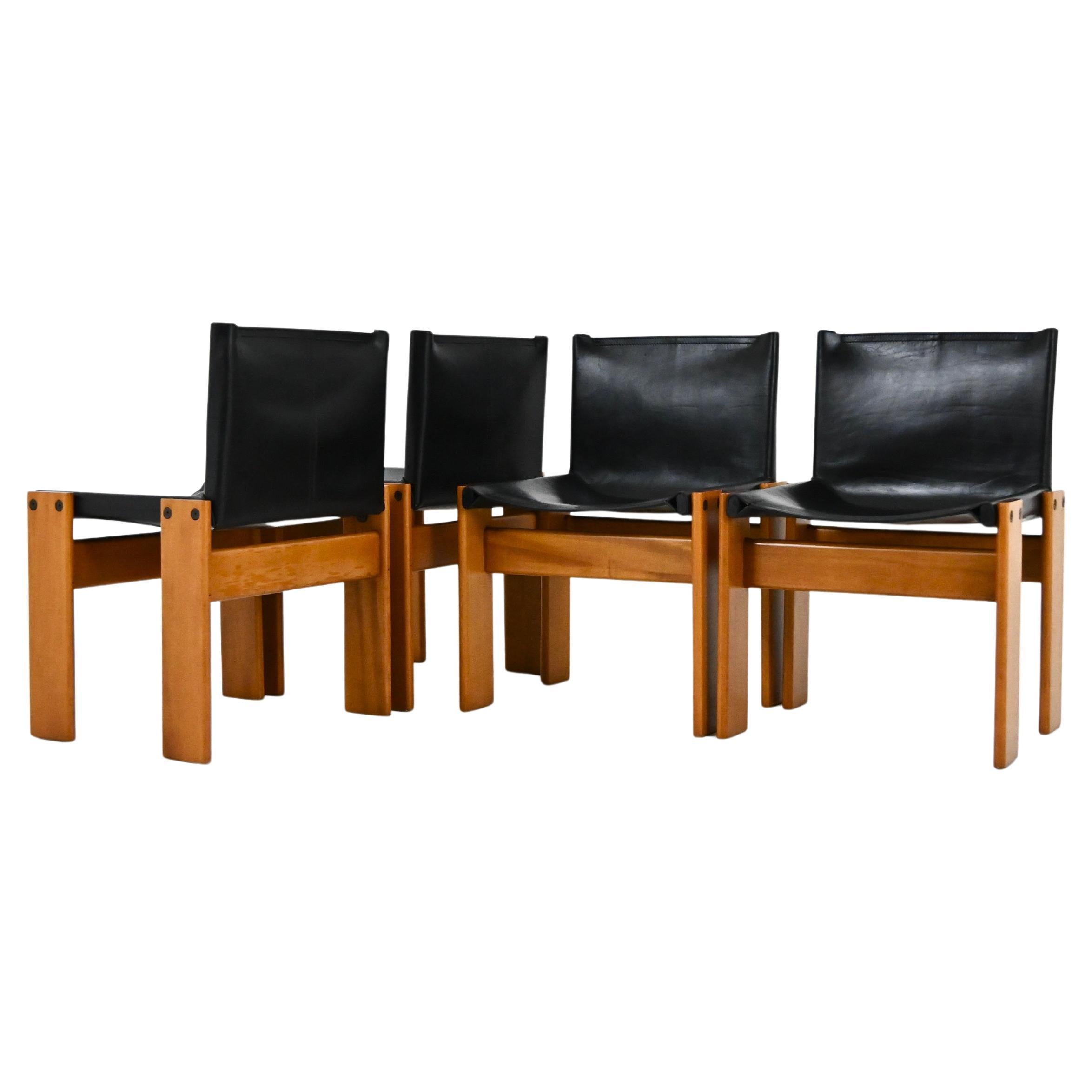 Monk-Esszimmerstühle von Afra & Tobia Scarpa für Molteni, 1970er Jahre, 4er-Set im Angebot