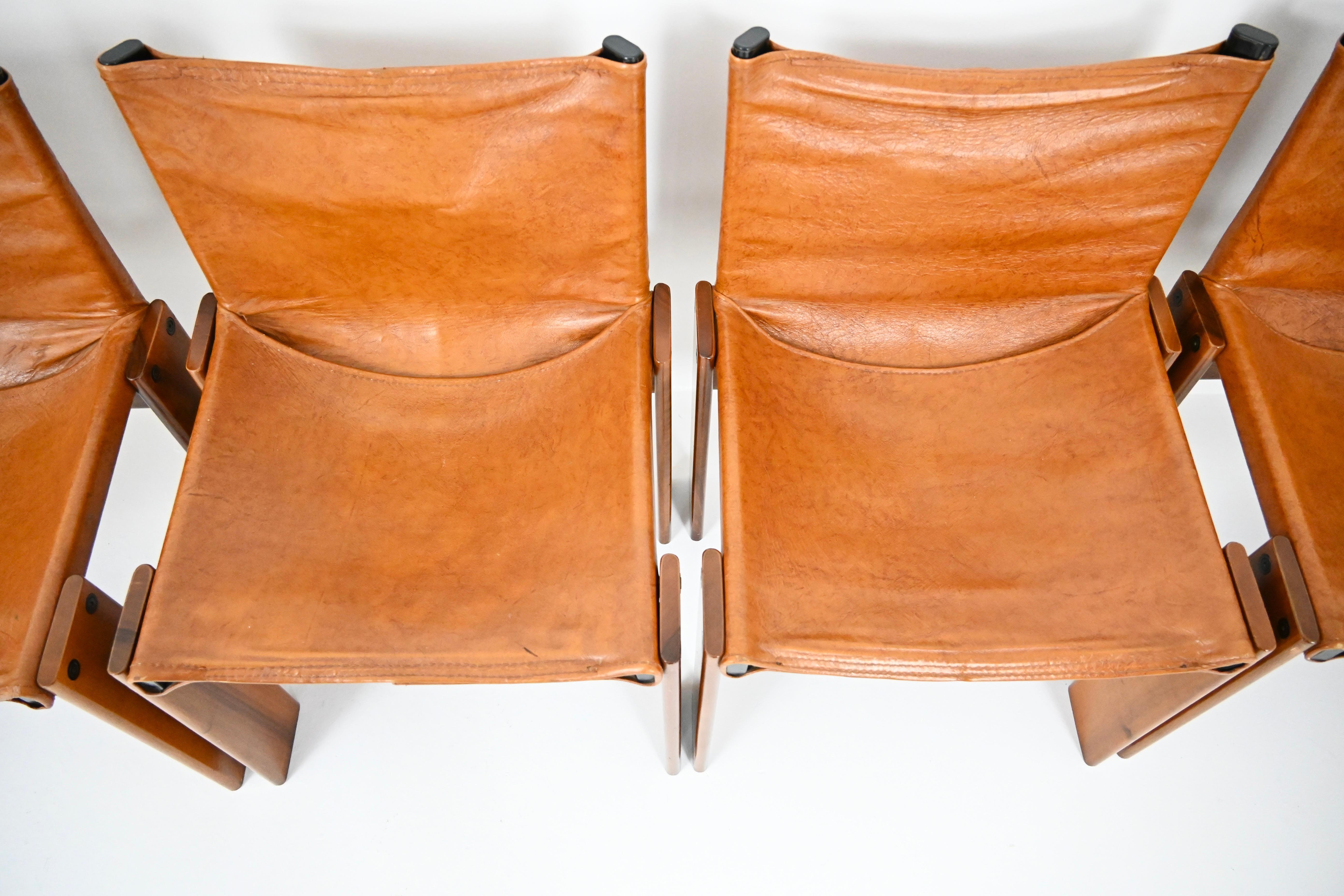 Monk Dining Chairs by Afra & Tobia Scarpa for Molteni, 1970s, Set of 6 3