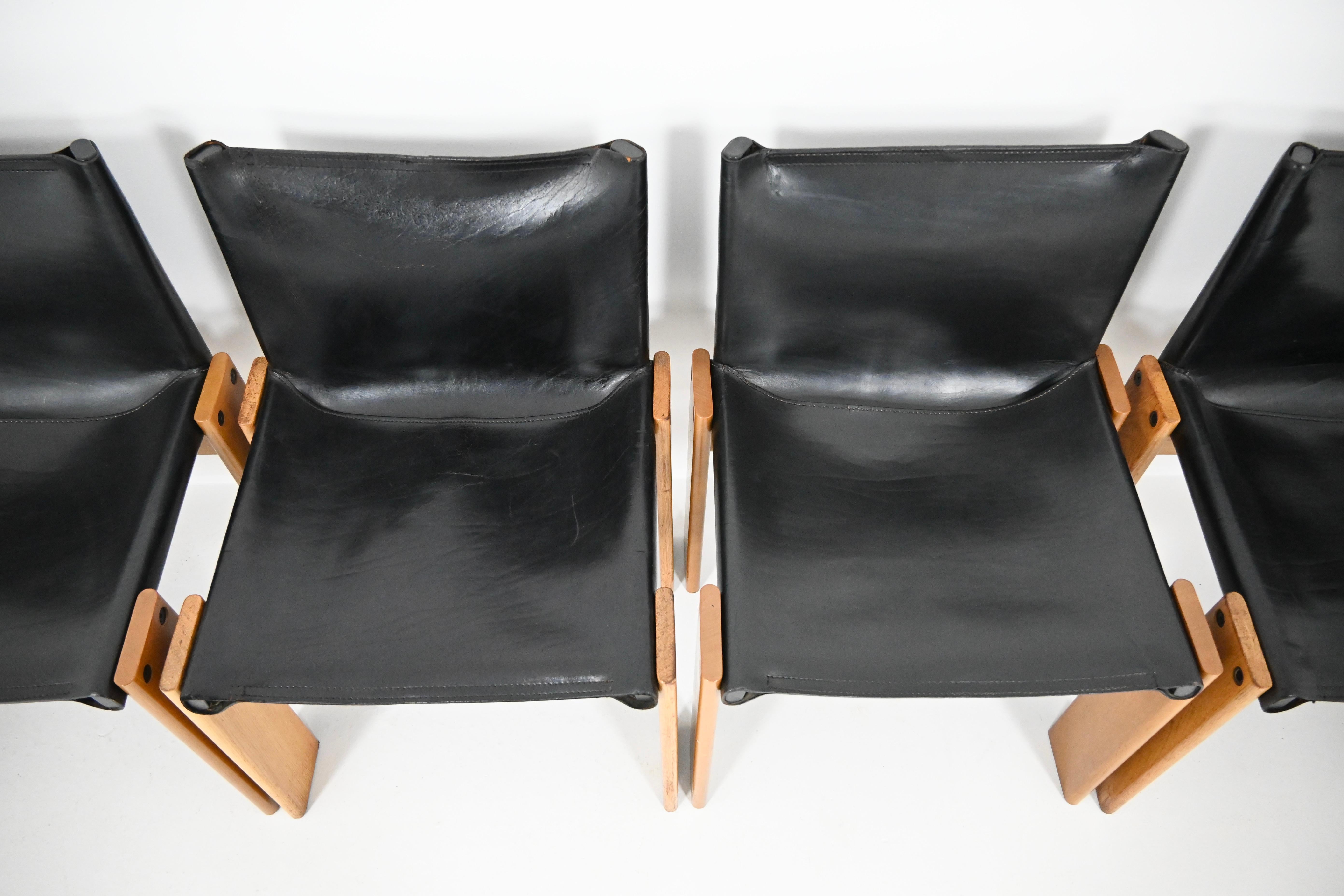 Monk Dining Chairs by Afra & Tobia Scarpa for Molteni, 1970s, Set of 6 in vendita 3