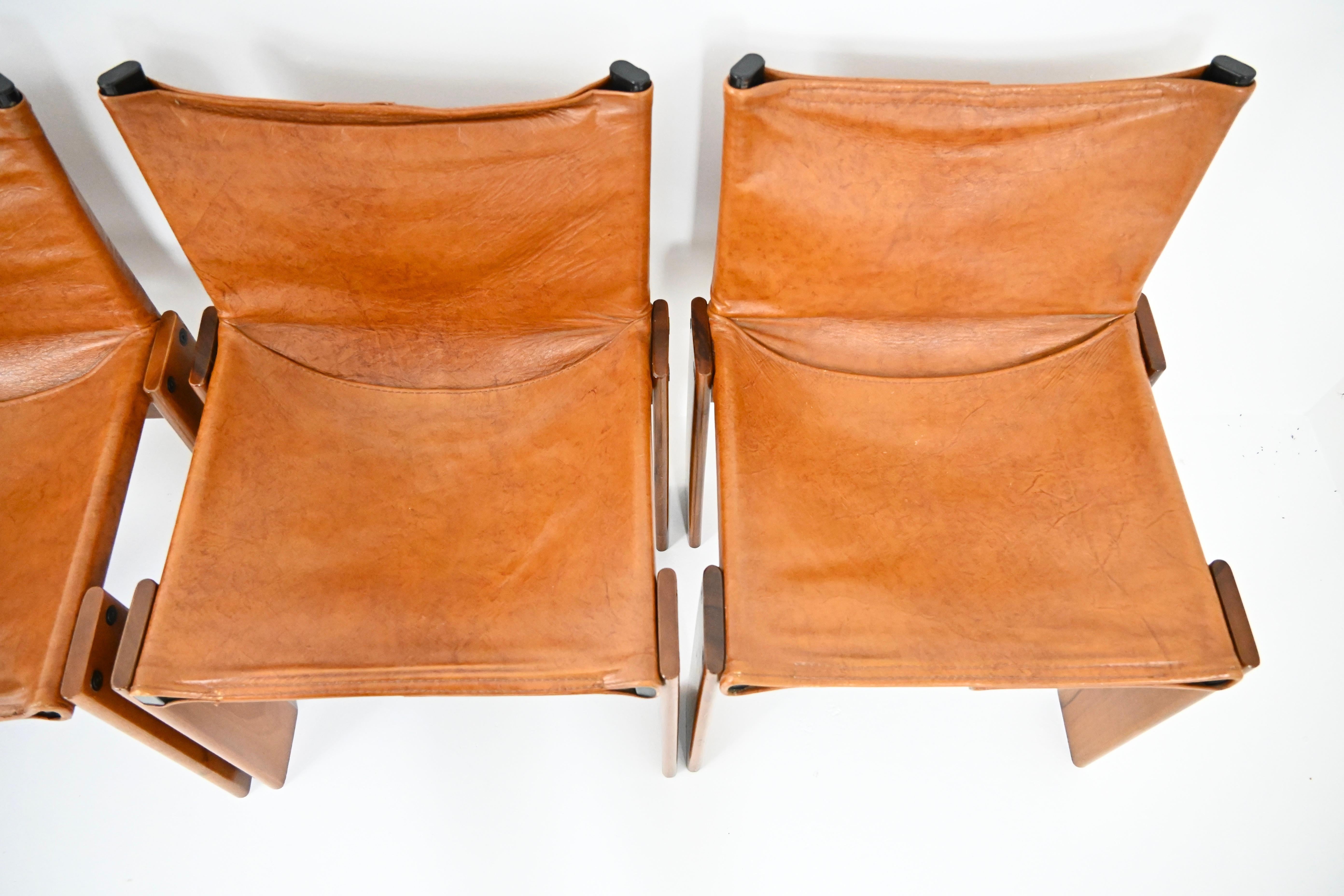 Monk Dining Chairs by Afra & Tobia Scarpa for Molteni, 1970s, Set of 6 4