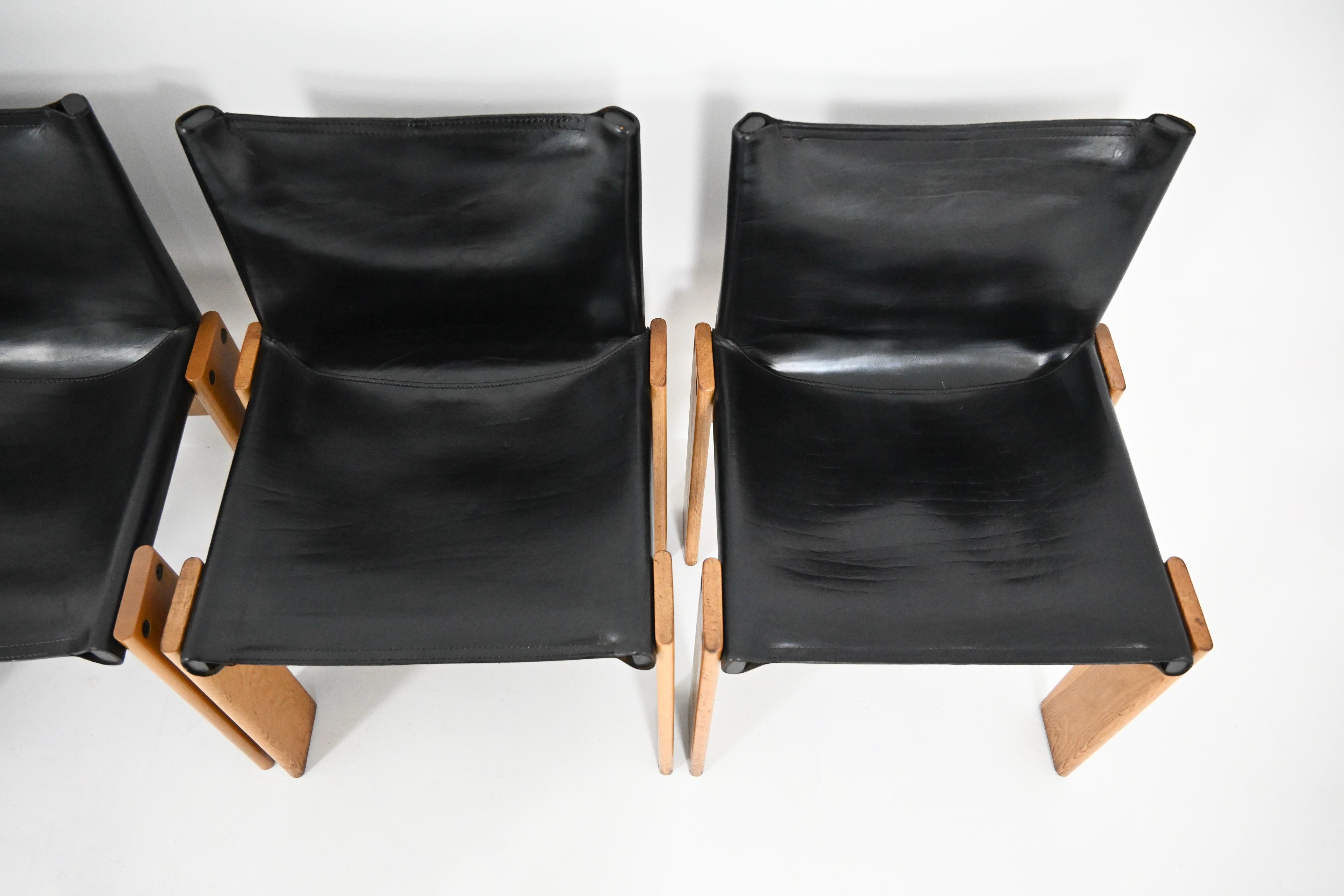 Monk Dining Chairs by Afra & Tobia Scarpa for Molteni, 1970s, Set of 6 in vendita 4
