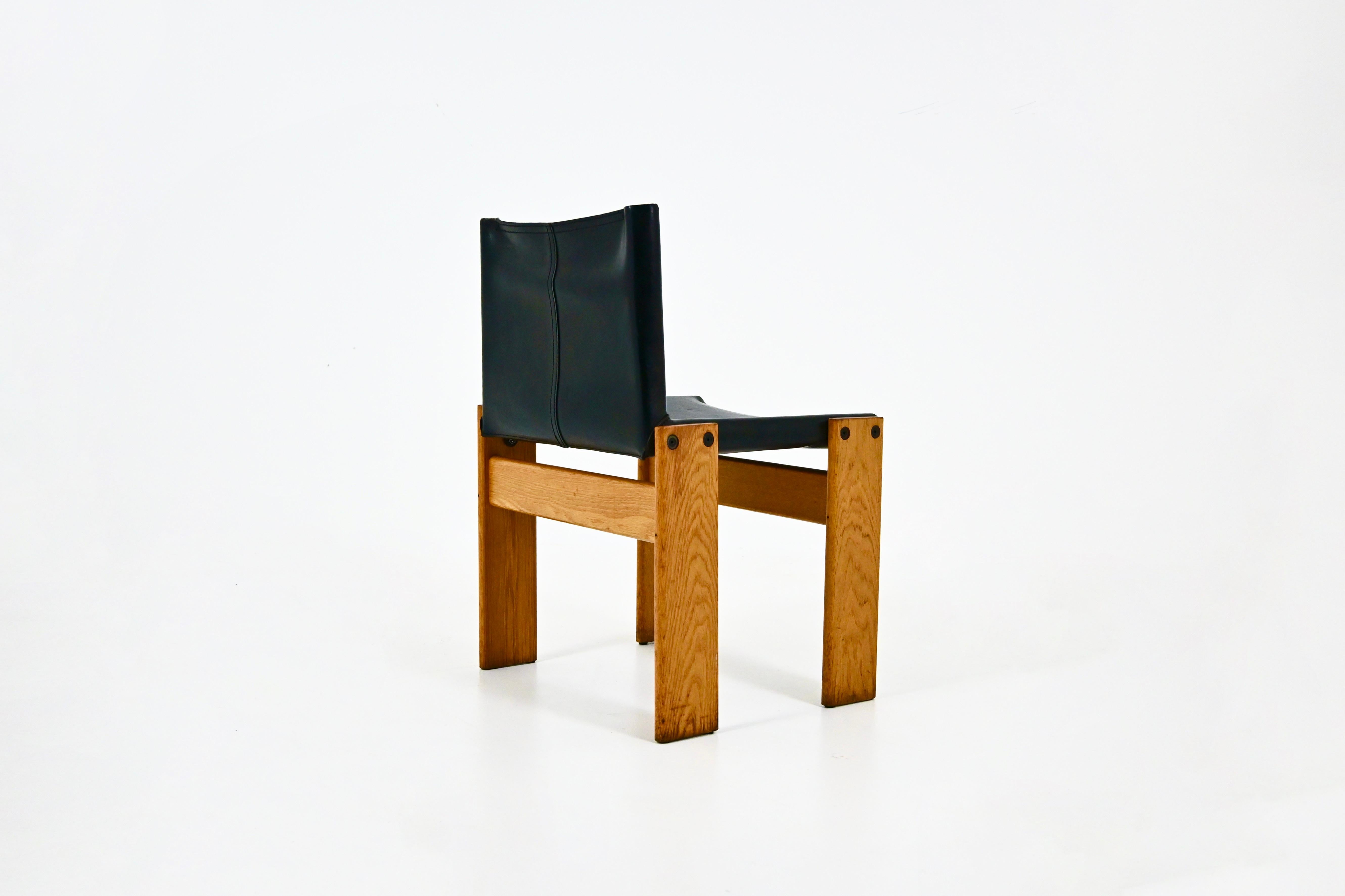 Monk Dining Chairs by Afra & Tobia Scarpa for Molteni, 1970s, Set of 6 in vendita 6