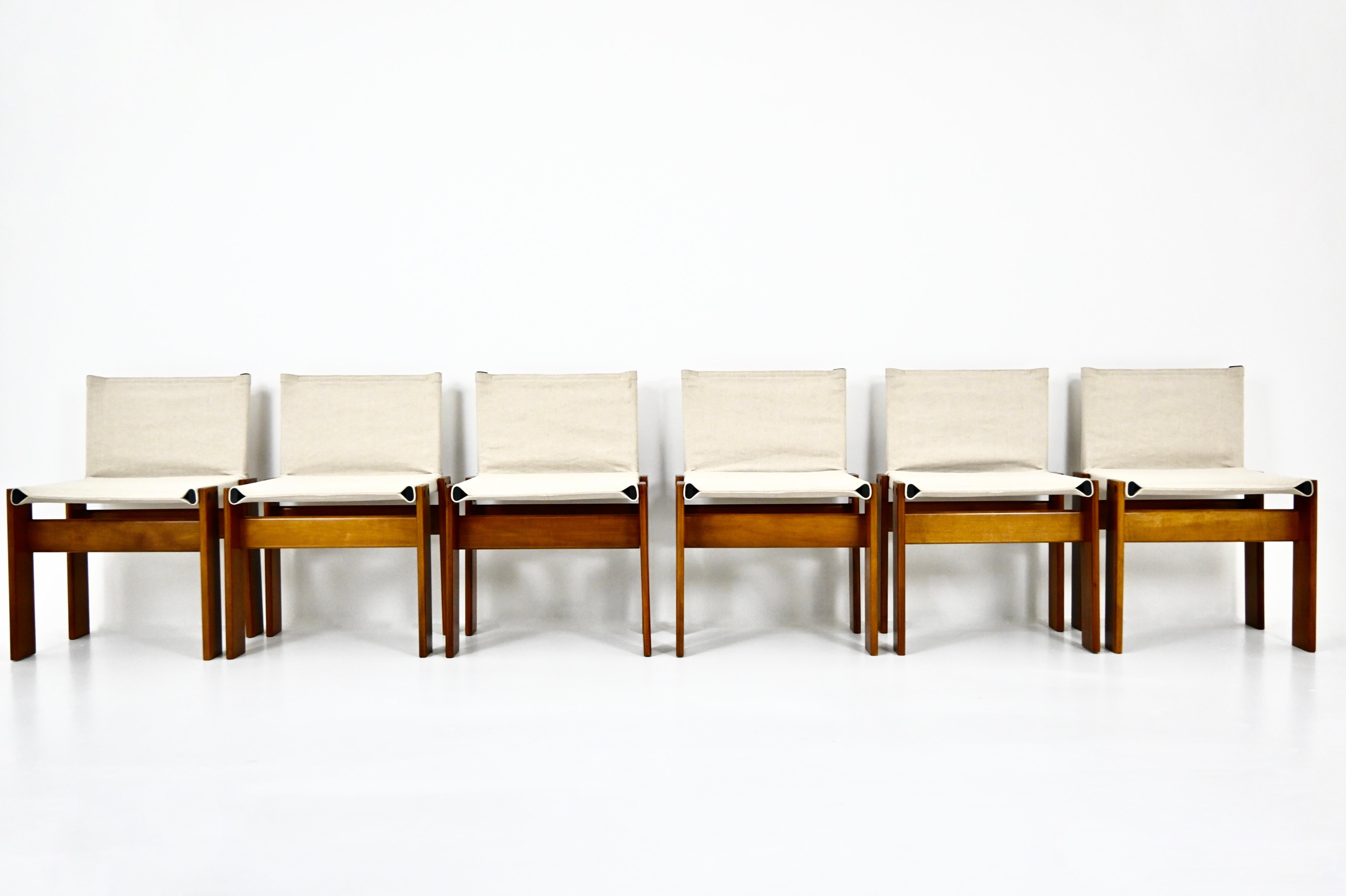 Sillas de comedor Monk de Afra & Tobia Scarpa para Molteni, años 70, juego de 6 Italiano en venta