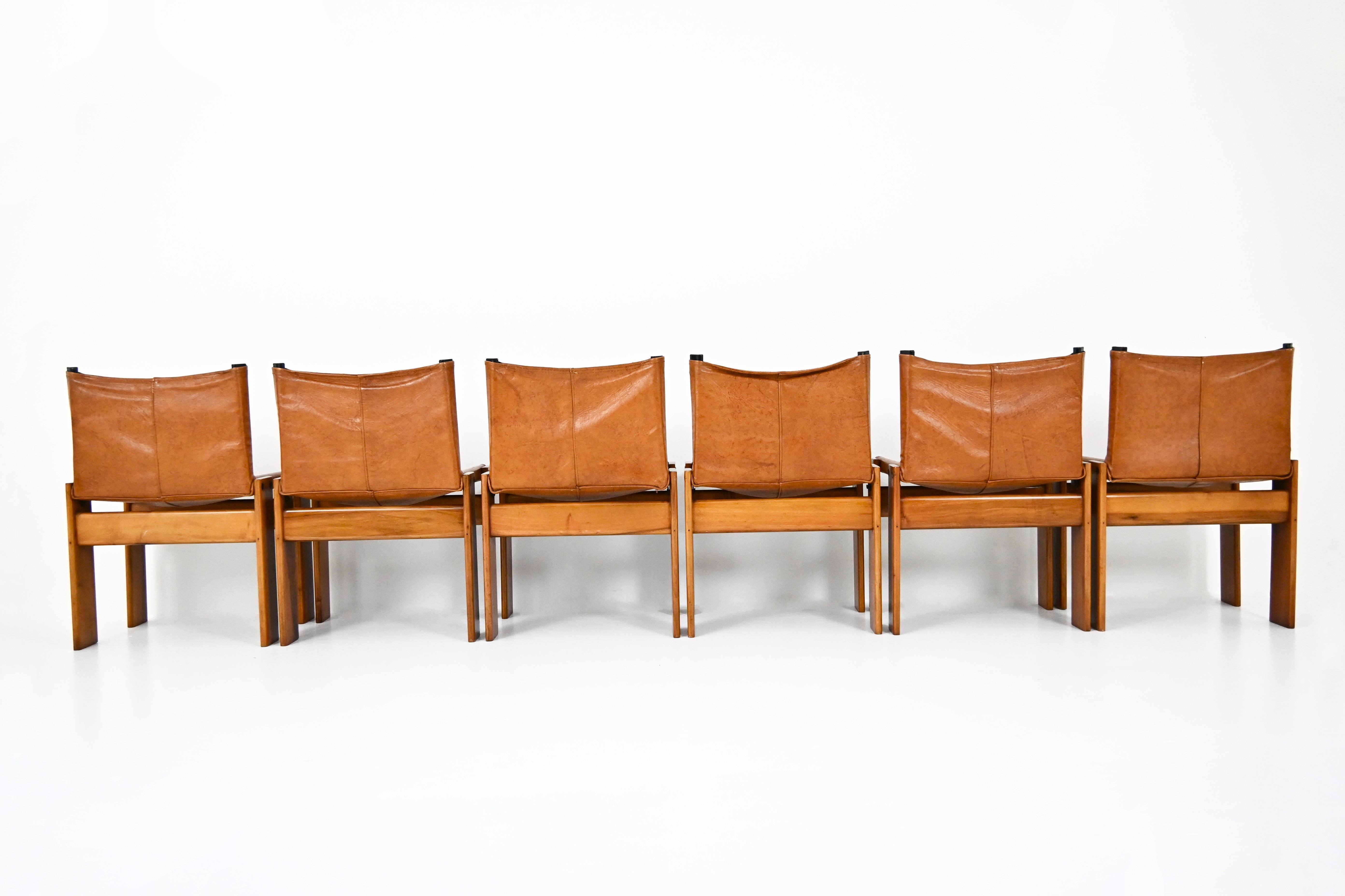 Late 20th Century Monk Dining Chairs by Afra & Tobia Scarpa for Molteni, 1970s, Set of 6