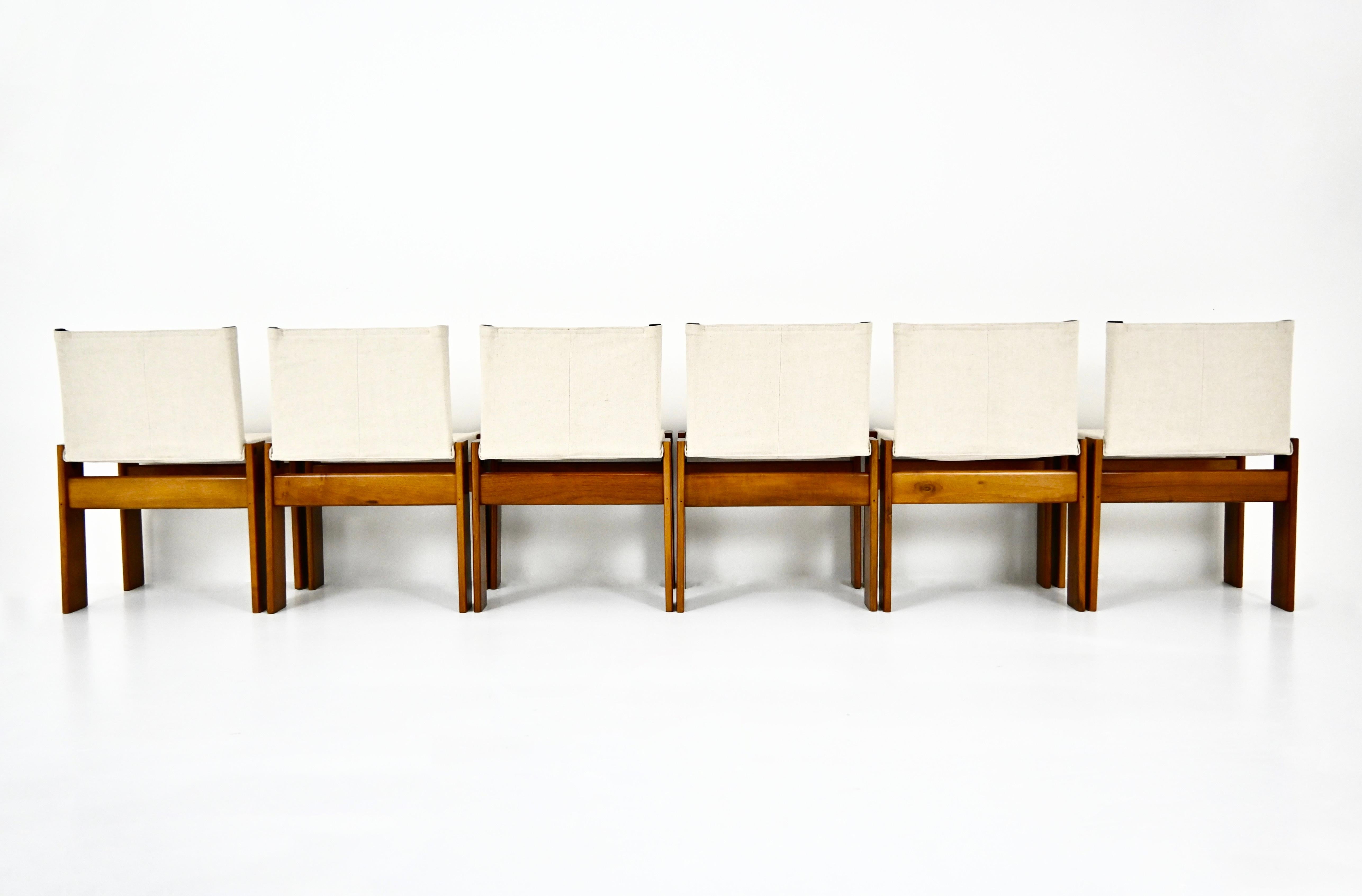 Sillas de comedor Monk de Afra & Tobia Scarpa para Molteni, años 70, juego de 6 finales del siglo XX en venta