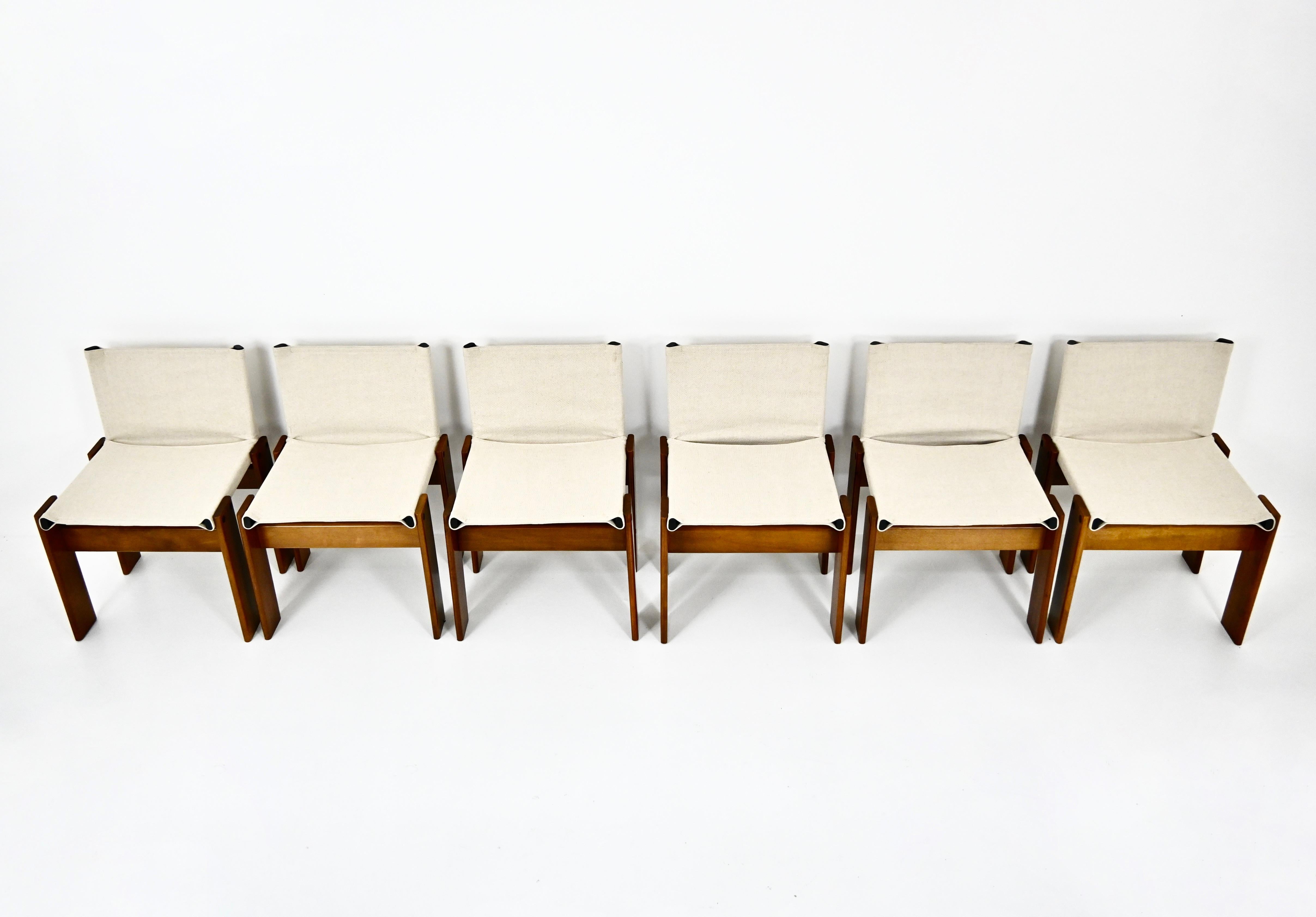 Sillas de comedor Monk de Afra & Tobia Scarpa para Molteni, años 70, juego de 6 en venta 1