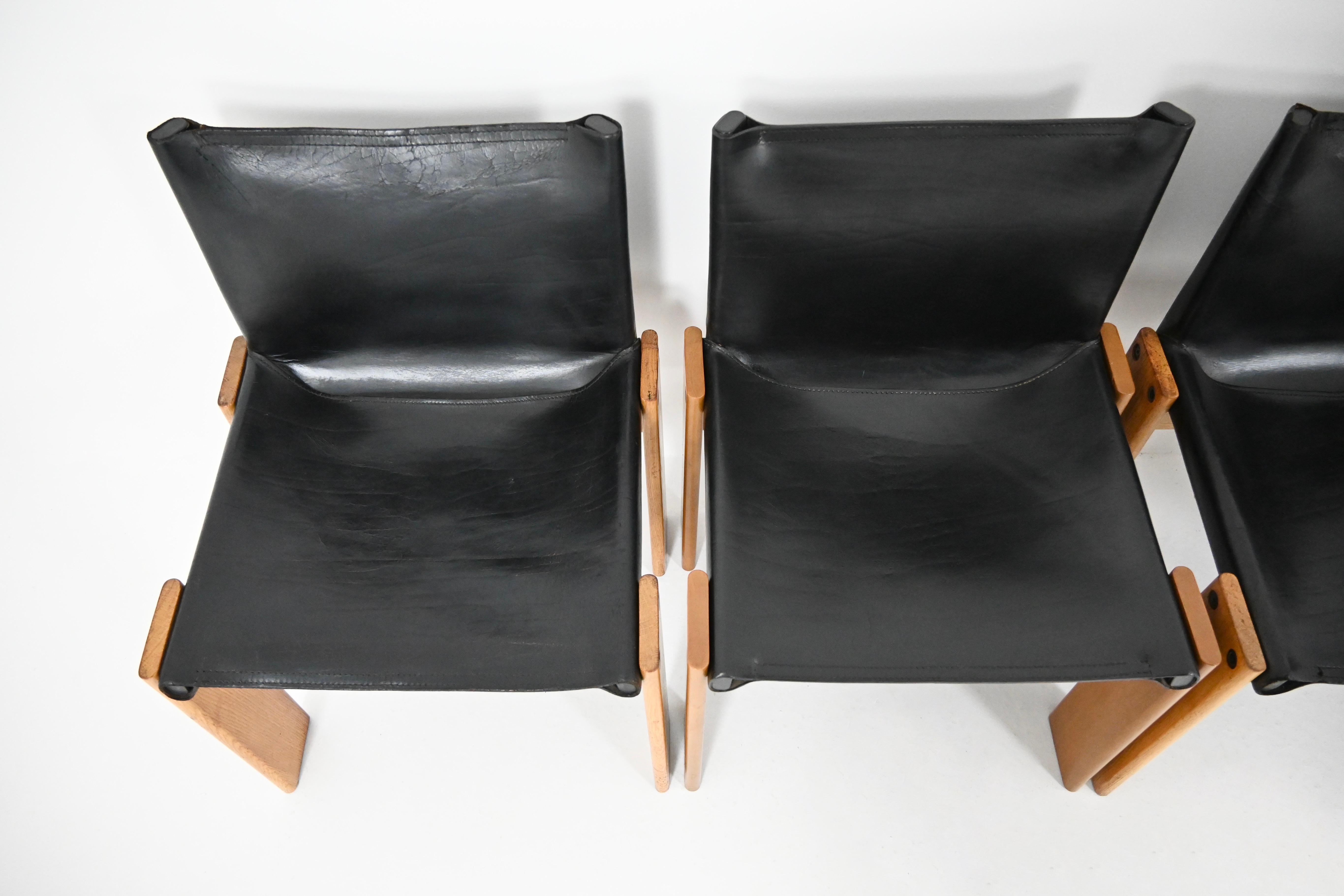 Monk Dining Chairs by Afra & Tobia Scarpa for Molteni, 1970s, Set of 6 in vendita 2