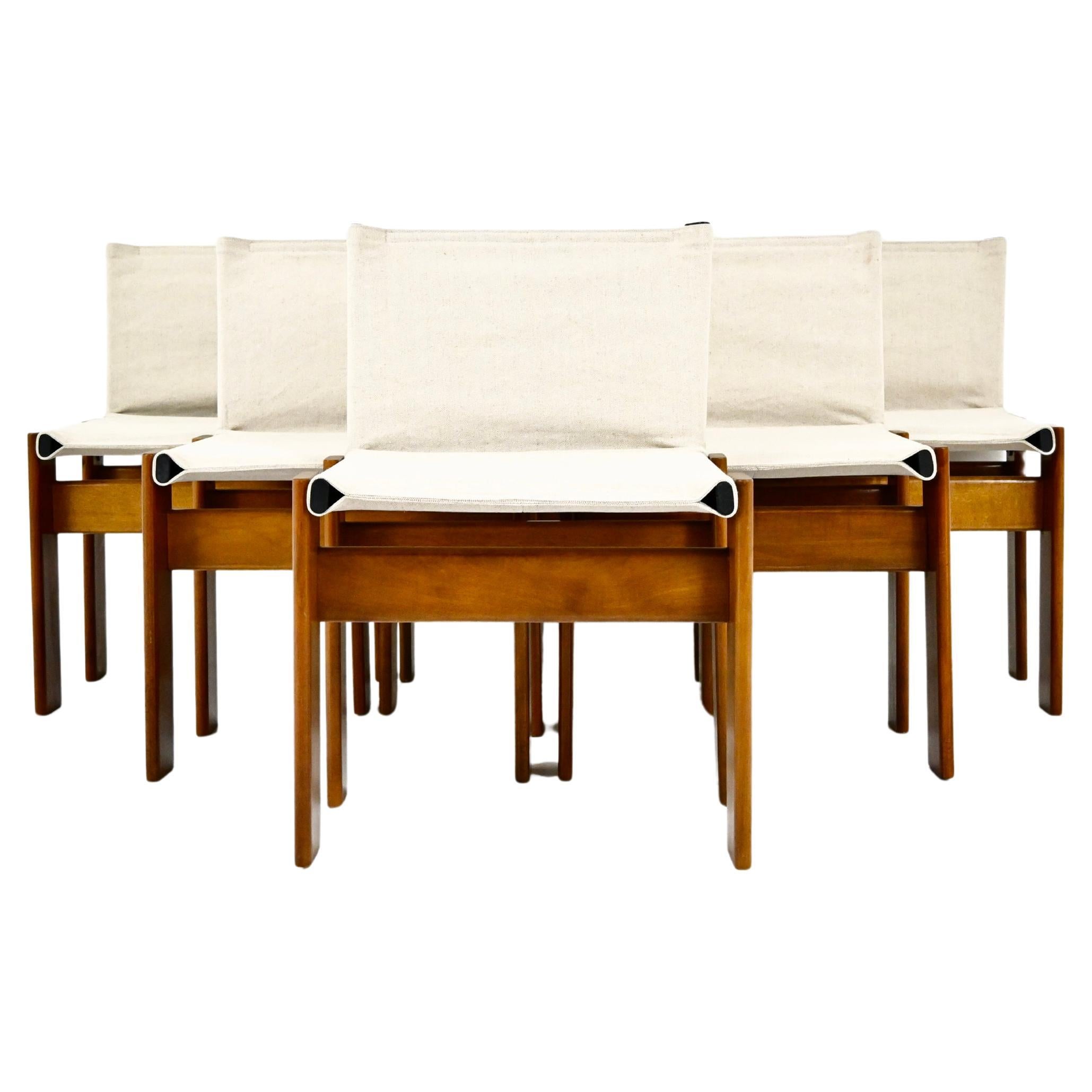 Monk Dining Chairs by Afra & Tobia Scarpa for Molteni, 1970s, set of 6