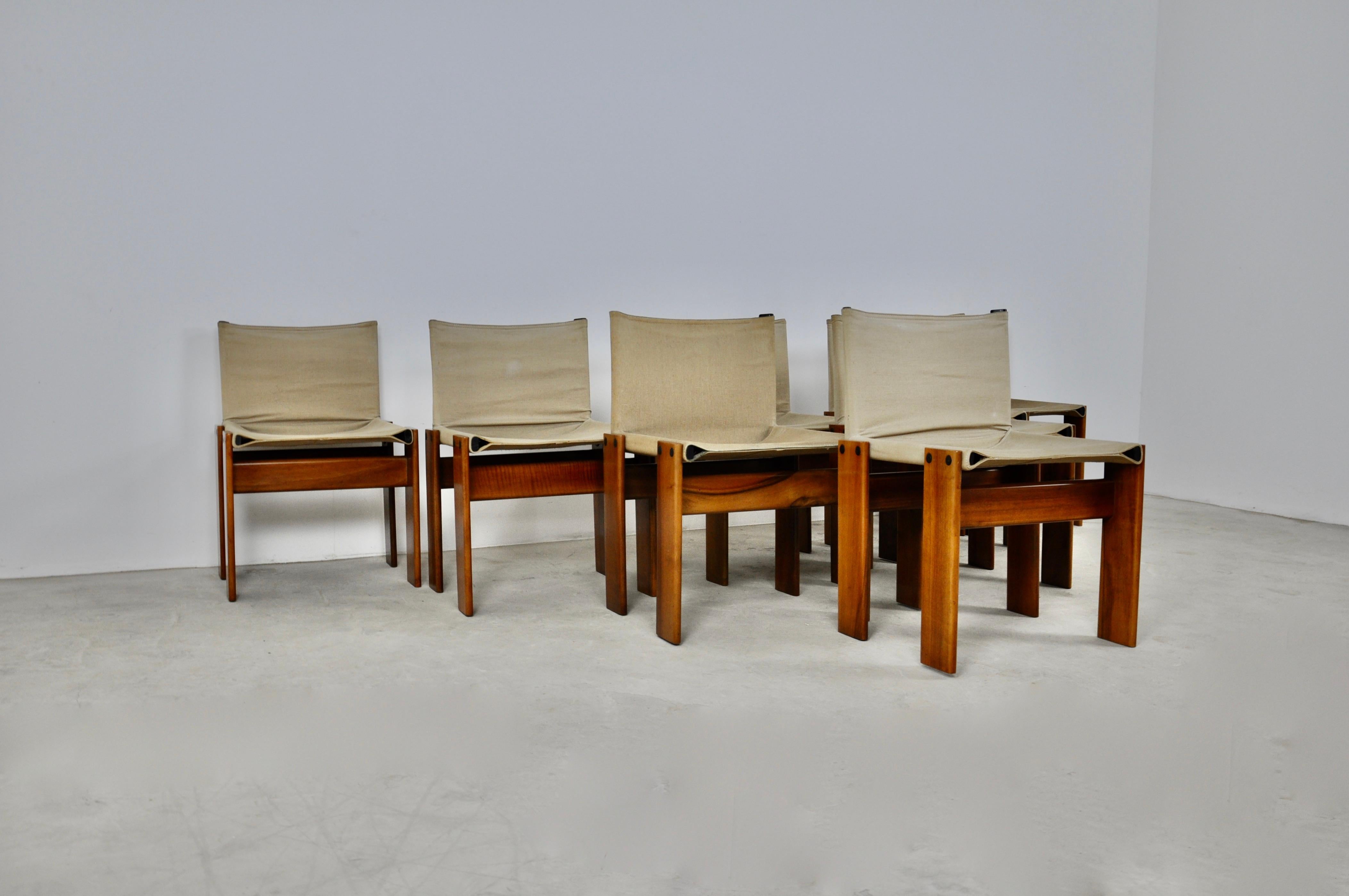 Monk Dinning Chairs by Afra & Tobia Scarpa for Molteni, 1970s 5