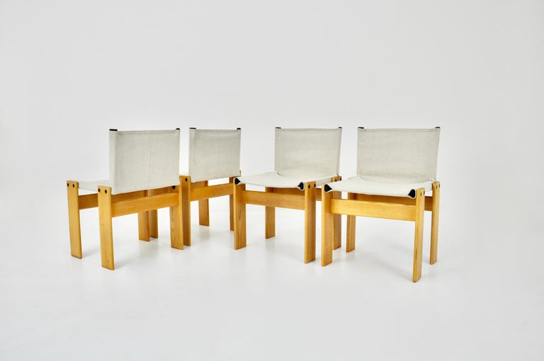 Mid-Century Modern Monk Dinning Chairs by Afra & Tobia Scarpa for Molteni, 1970s For Sale