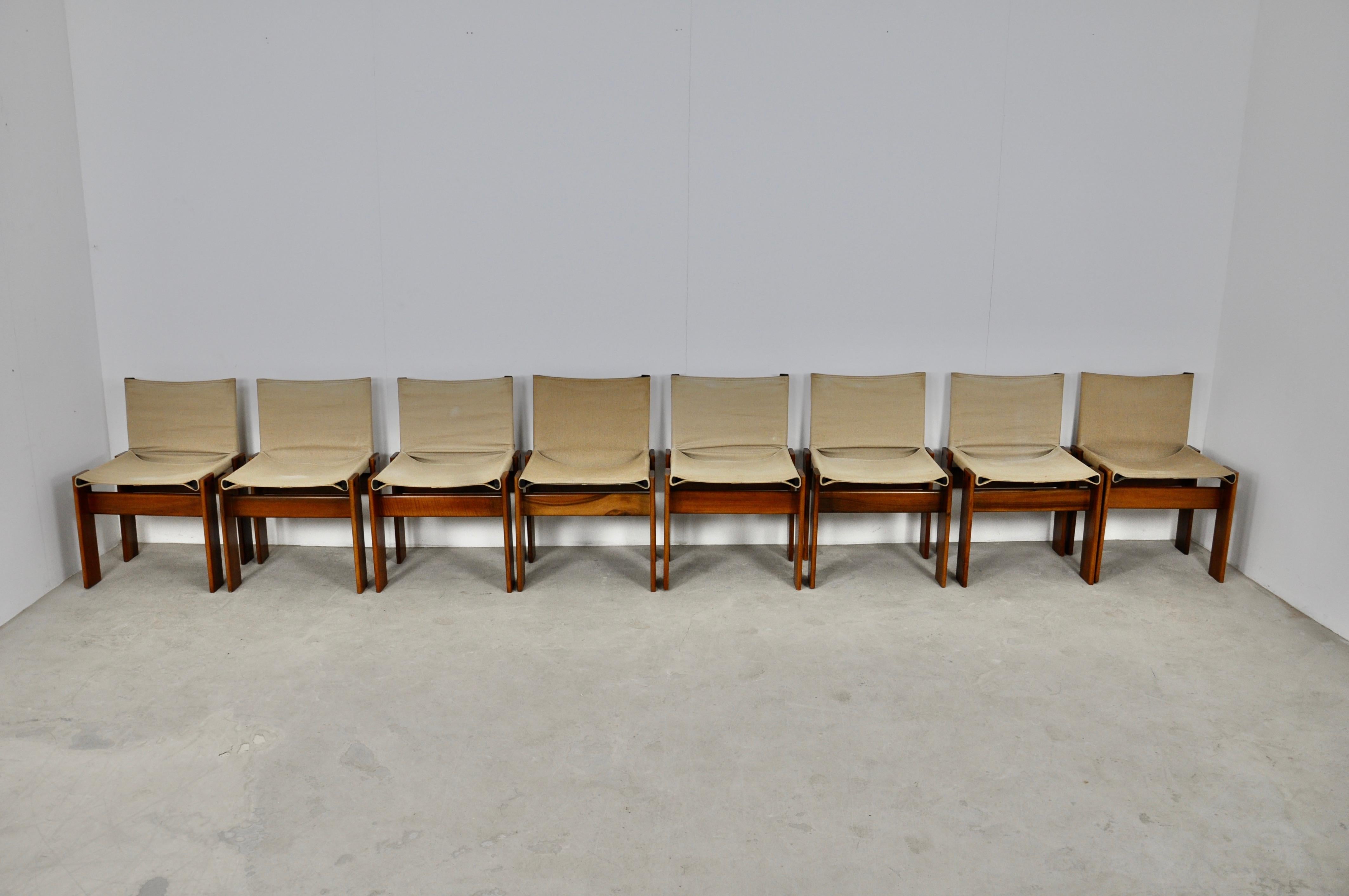 Italian Monk Dinning Chairs by Afra & Tobia Scarpa for Molteni, 1970s