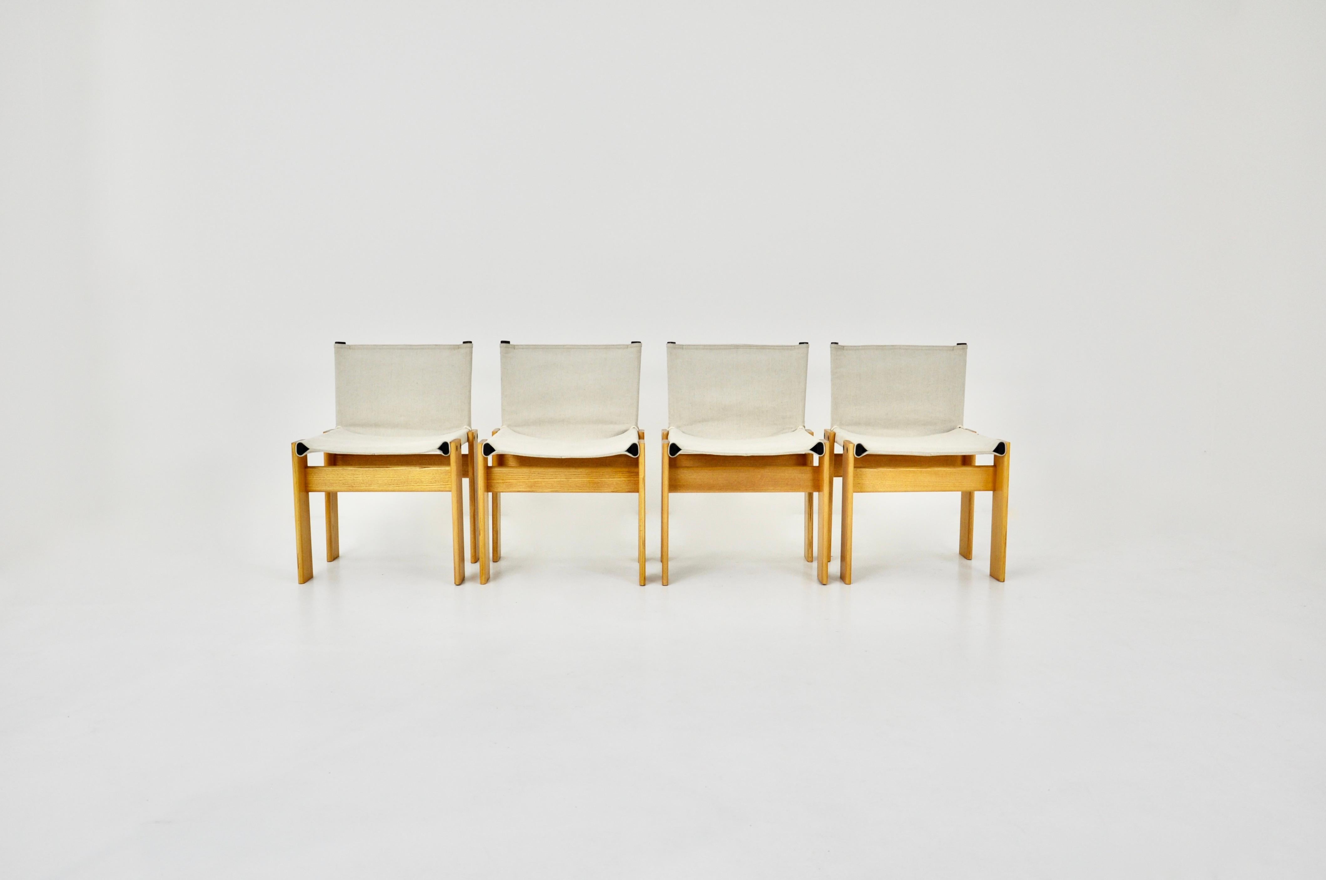 Italian Monk Dinning Chairs by Afra & Tobia Scarpa for Molteni, 1970s