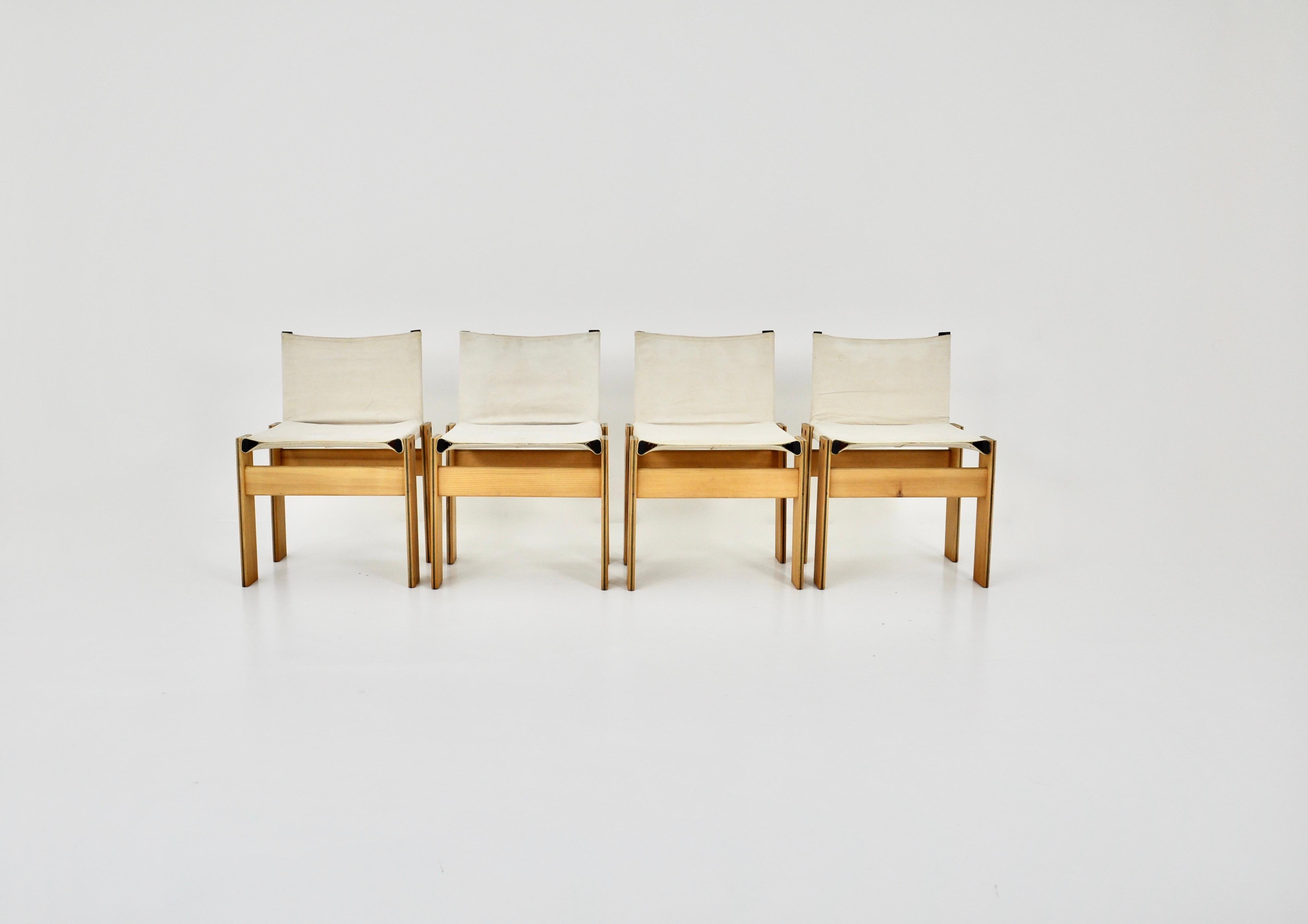 Italian Monk Dinning Chairs by Afra & Tobia Scarpa for Molteni, 1970s