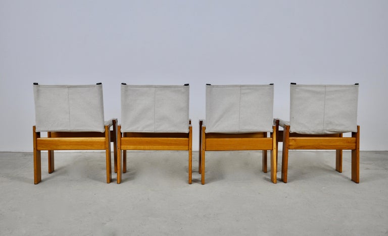 Monk Dinning Chairs by Afra & Tobia Scarpa for Molteni, 1970s In Good Condition In Lasne, BE