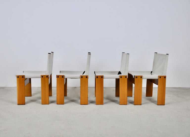 Late 20th Century Monk Dinning Chairs by Afra & Tobia Scarpa for Molteni, 1970s