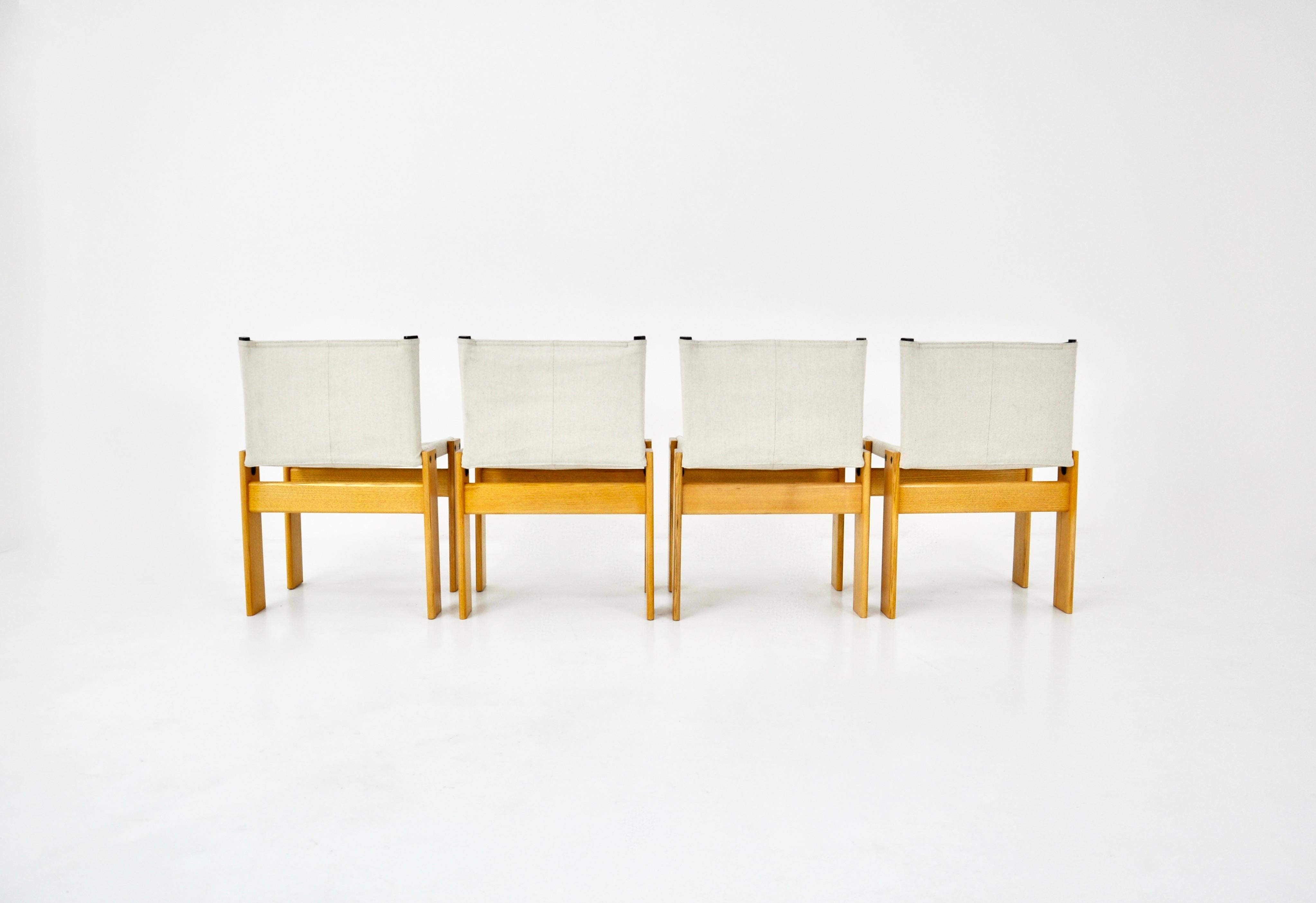 Late 20th Century Monk Dinning Chairs by Afra & Tobia Scarpa for Molteni, 1970s