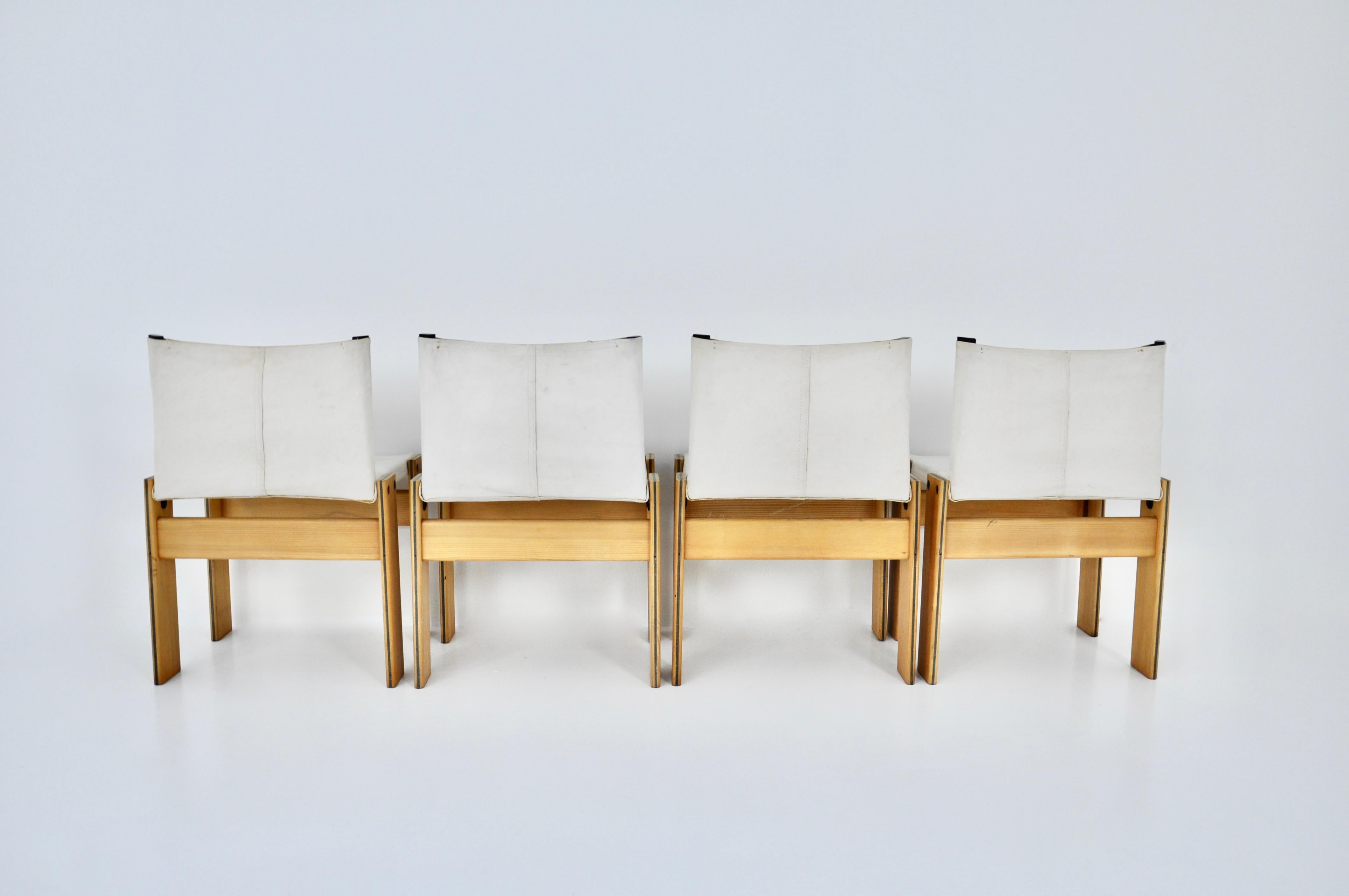 Late 20th Century Monk Dinning Chairs by Afra & Tobia Scarpa for Molteni, 1970s
