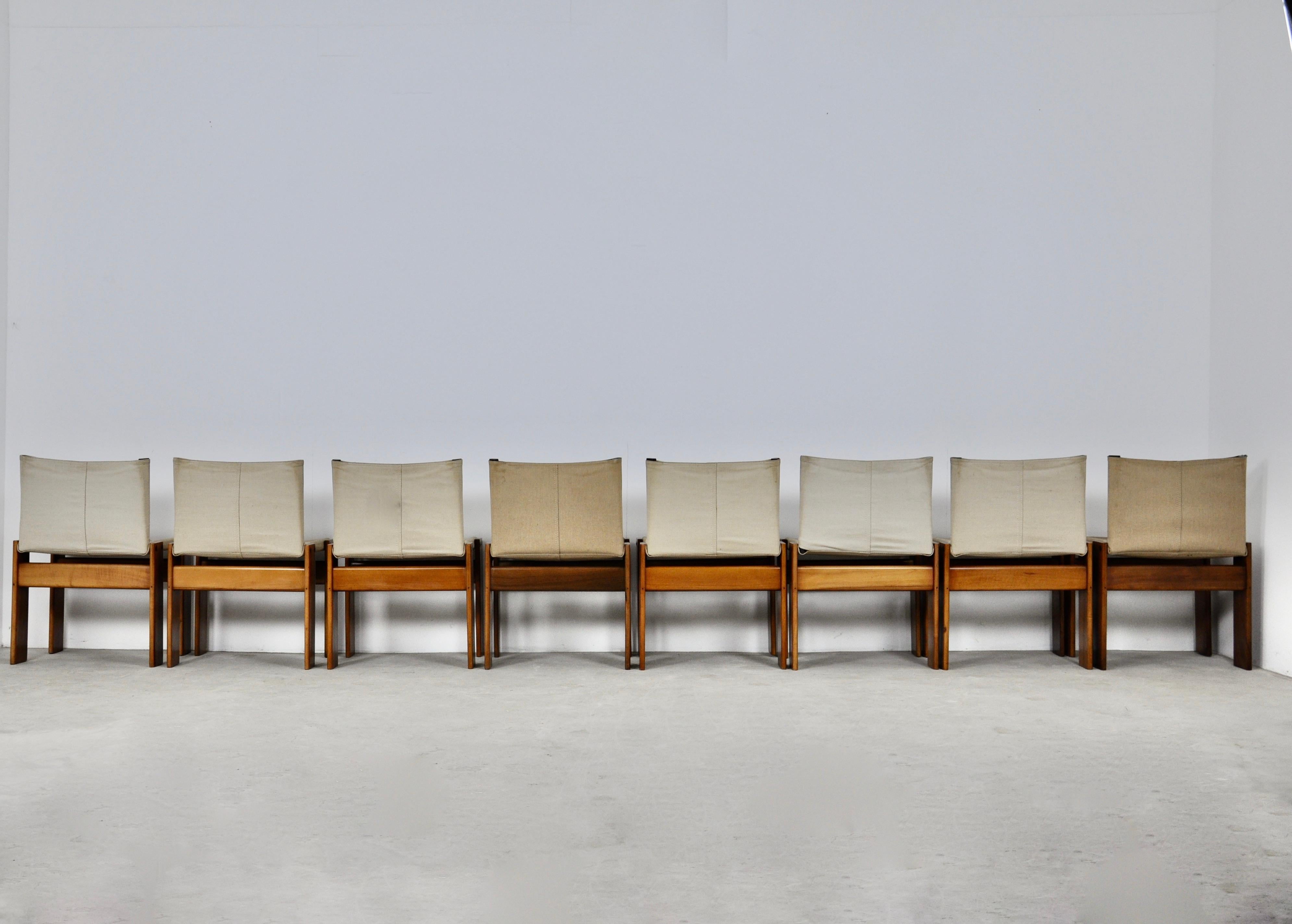 Monk Dinning Chairs by Afra & Tobia Scarpa for Molteni, 1970s 1