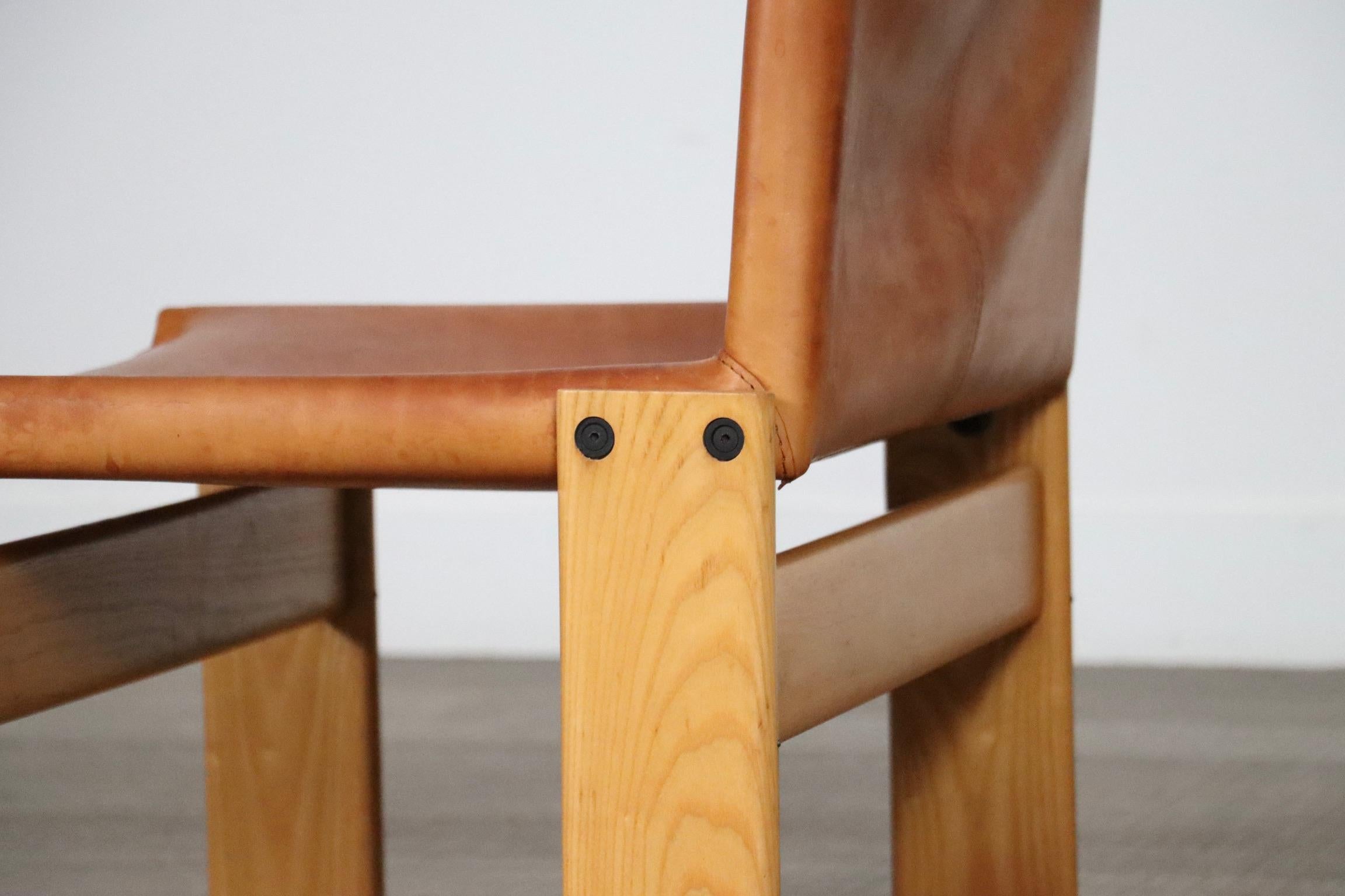 Late 20th Century Monk Lounge Chair In Cognac Leather By Afra And Tobia Scarpa, Molteni Italy 1974