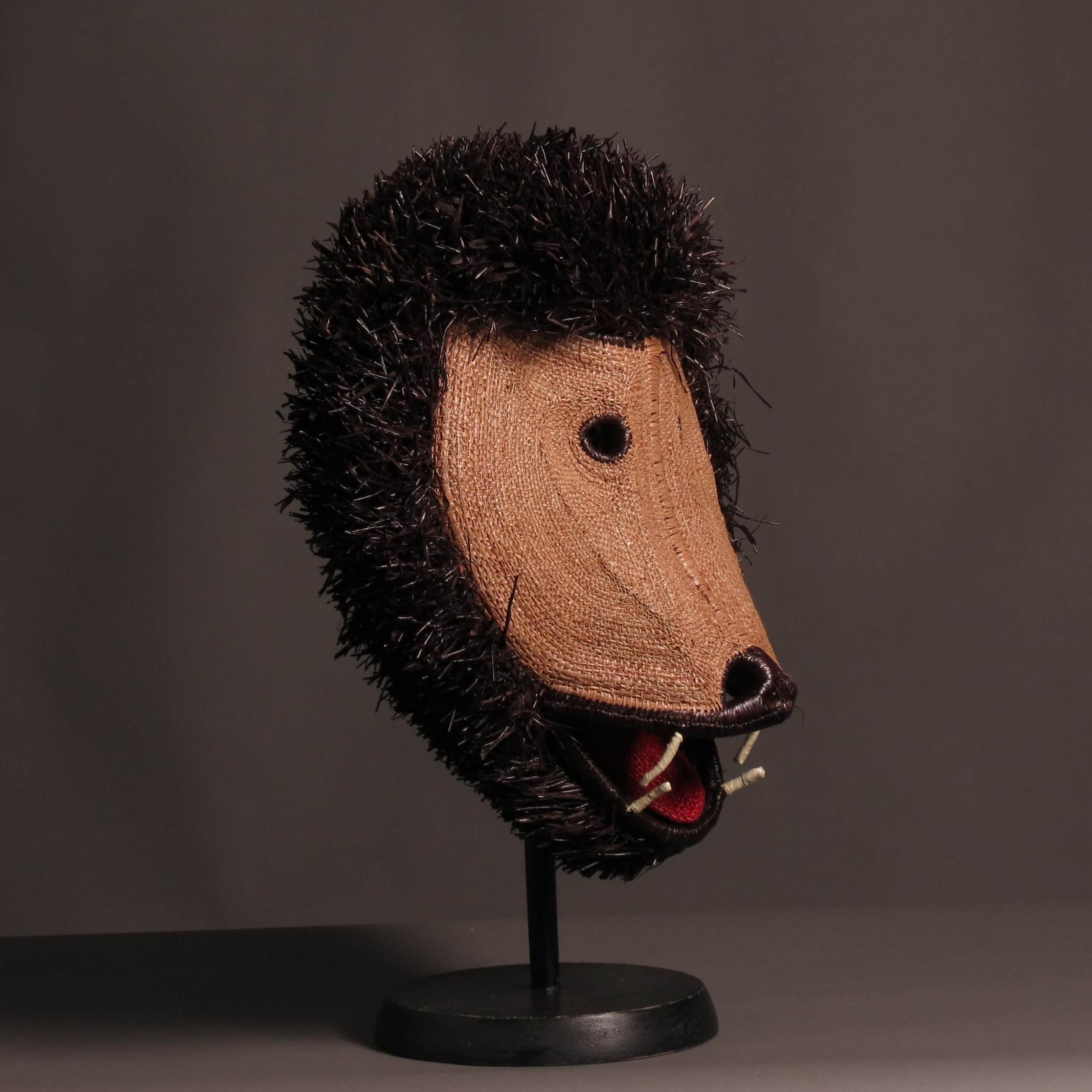 Hand-Crafted Monkey animal head from indigenous tribe For Sale