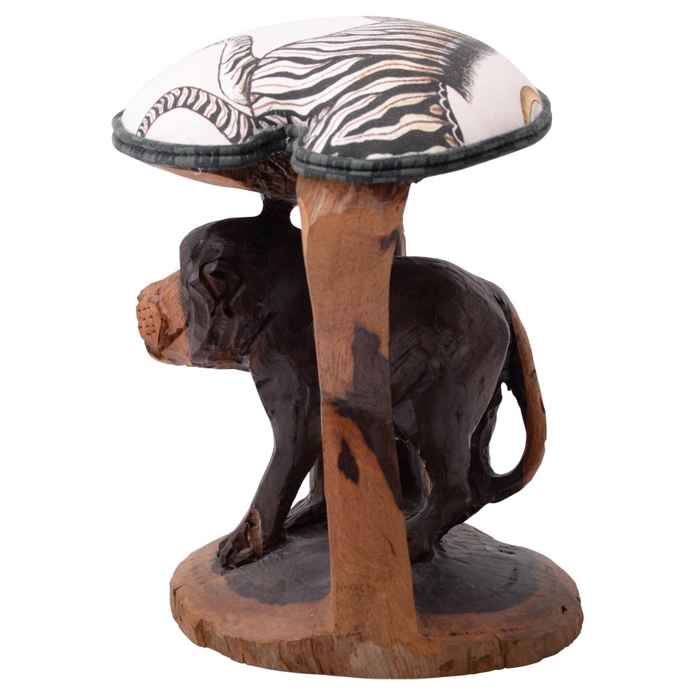 Moderne Tabouret batonga en forme de singe, fabriqué à la main en Afrique du Sud