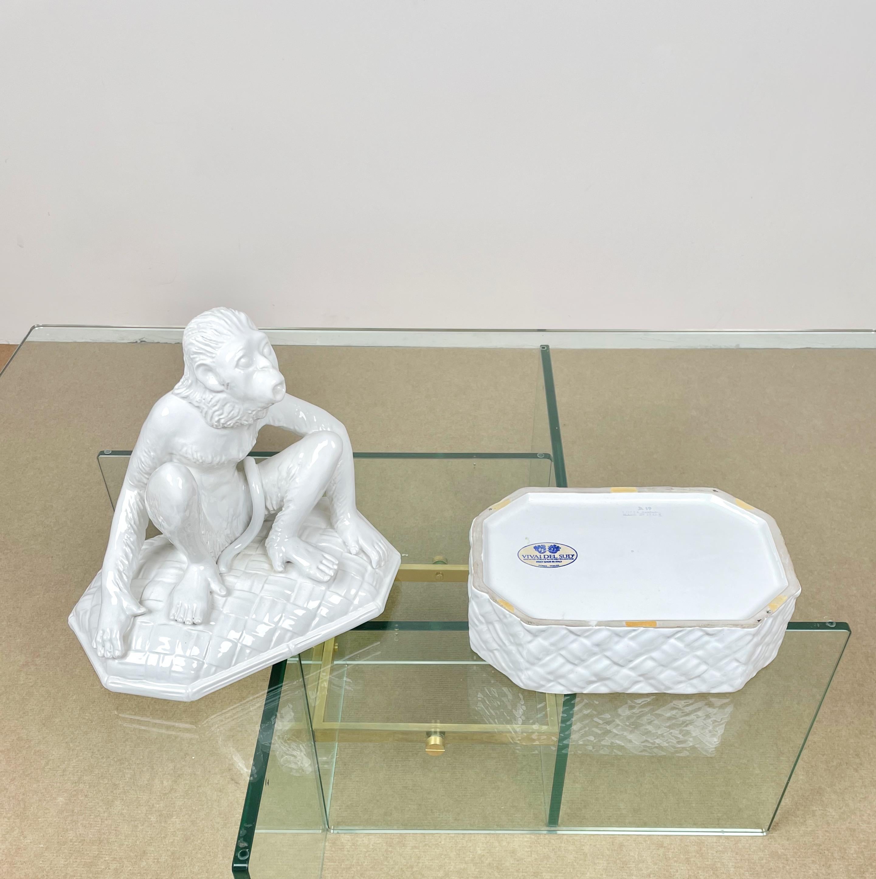 Scultura in ceramica a forma di scimmia di Vivai del Sud, Italia, anni '70 in vendita 3