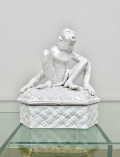Monkey Ceramic Box Sculpture by Vivai del Sud, Italy, 1970s