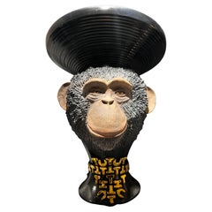 Monkey Ceramic Sculpture Centerpiece, Completely Handmade Without Mold. 2023