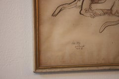 "Monkey Family" Original Watercolor by Ludwig Heinrich Jungnickel