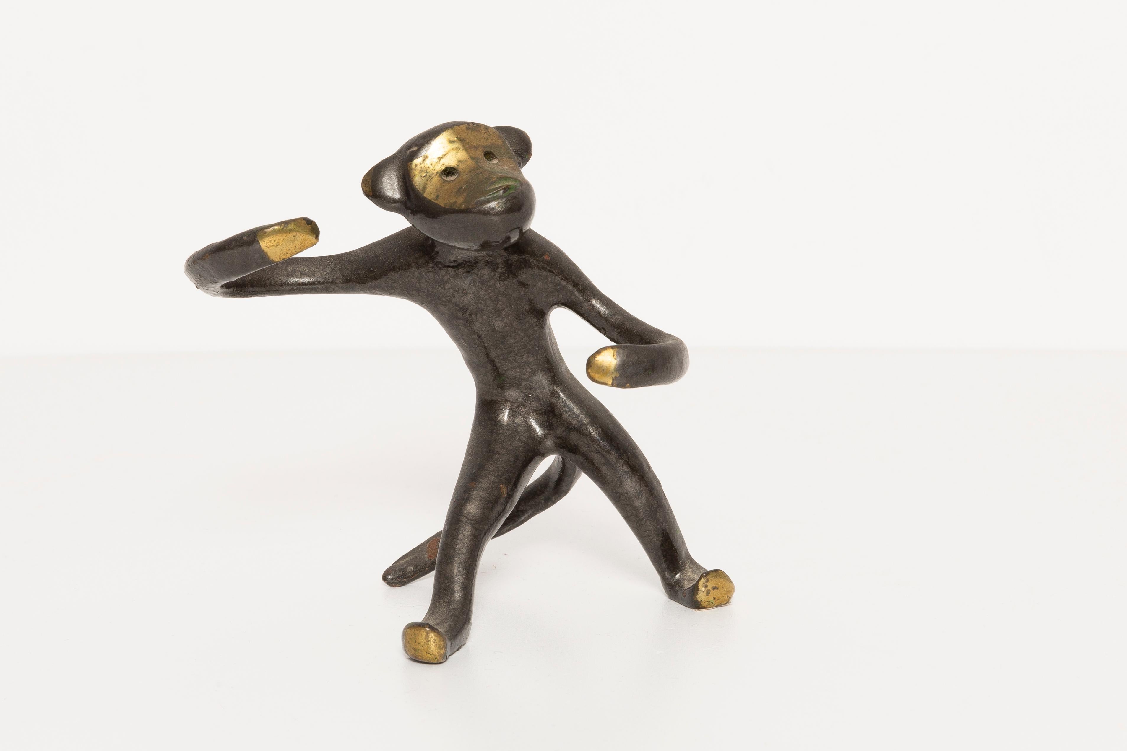 Blackened Monkey Figurine by Walter Bosse, Europe, 1950s