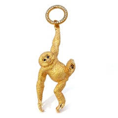 Monkey Gold Brooch