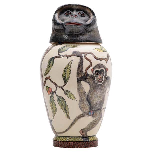 Monkey Lidded Pot For Sale at 1stDibs