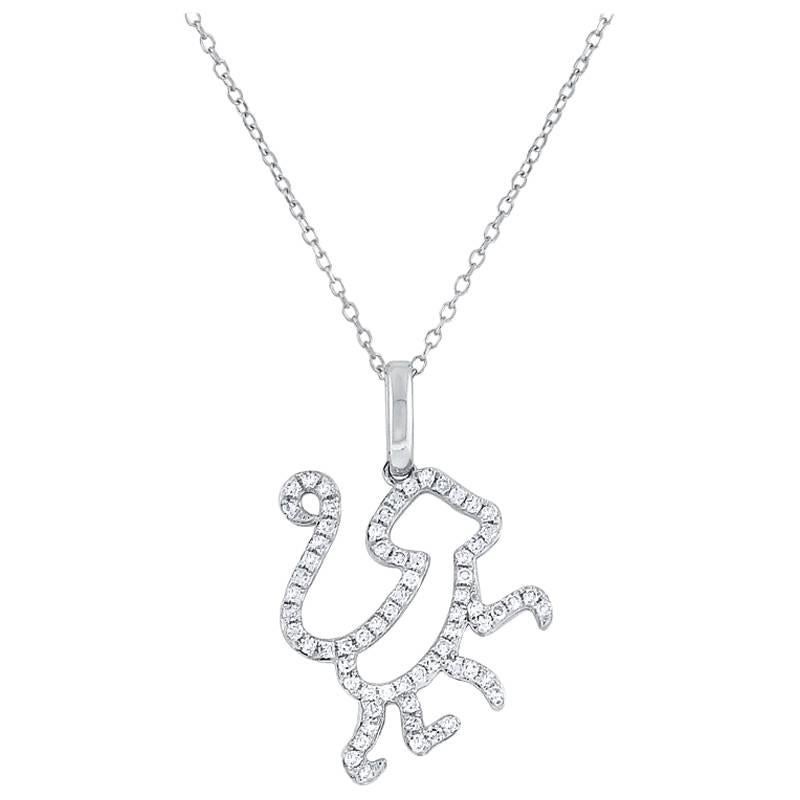 Monkey Necklace in Diamonds by KC Designs