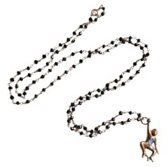 Collana con opale "Monkey", rosario in onice, J DAUPHIN