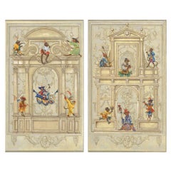 Monkey Palaces Diptych Paintings