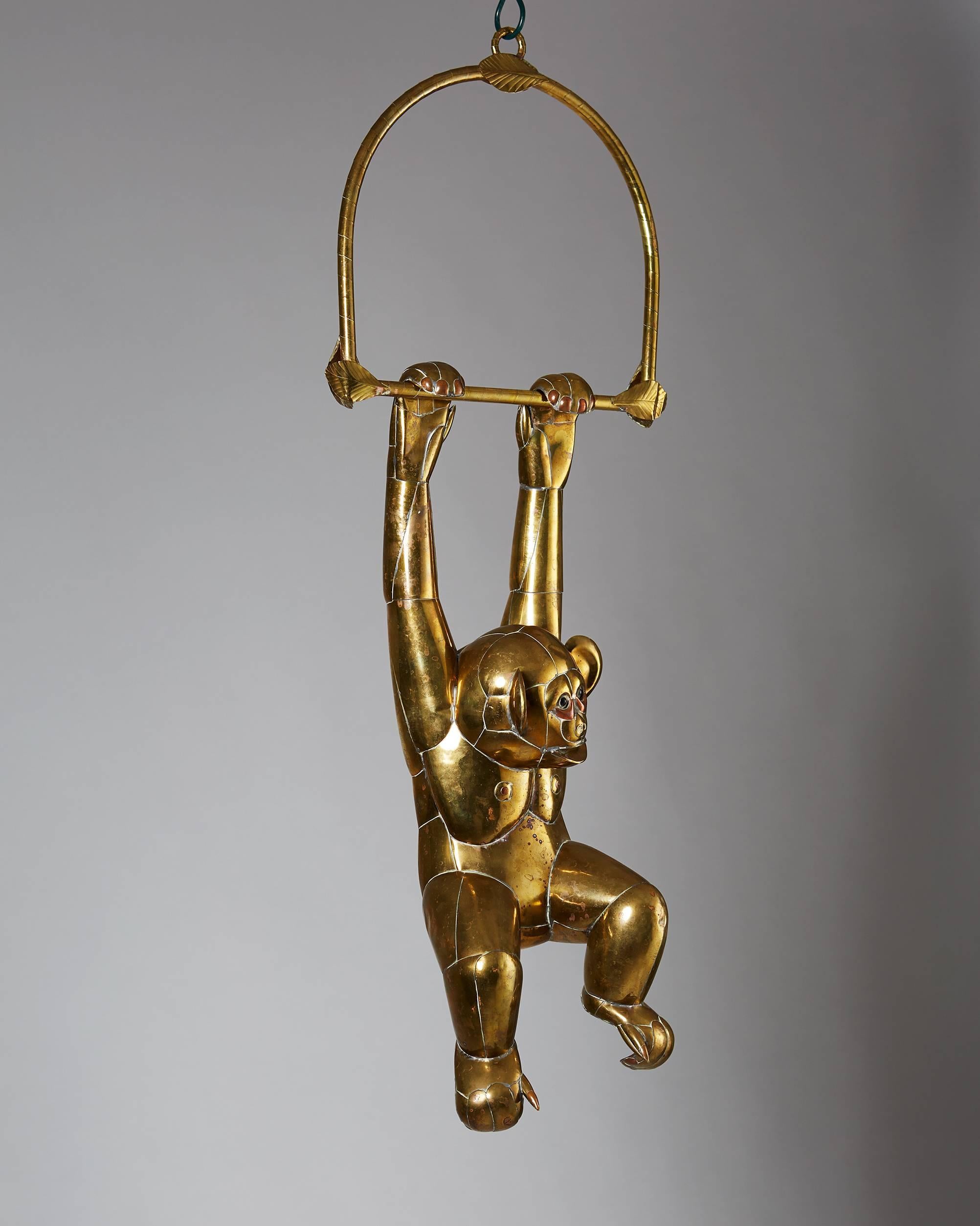Scandinavian Modern Monkey Sculpture Designed by Sergio Bustamante, Mexico, 1970s