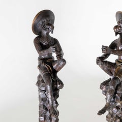 Monkey Sculptures in Walnut, Venetian School, 19th Century