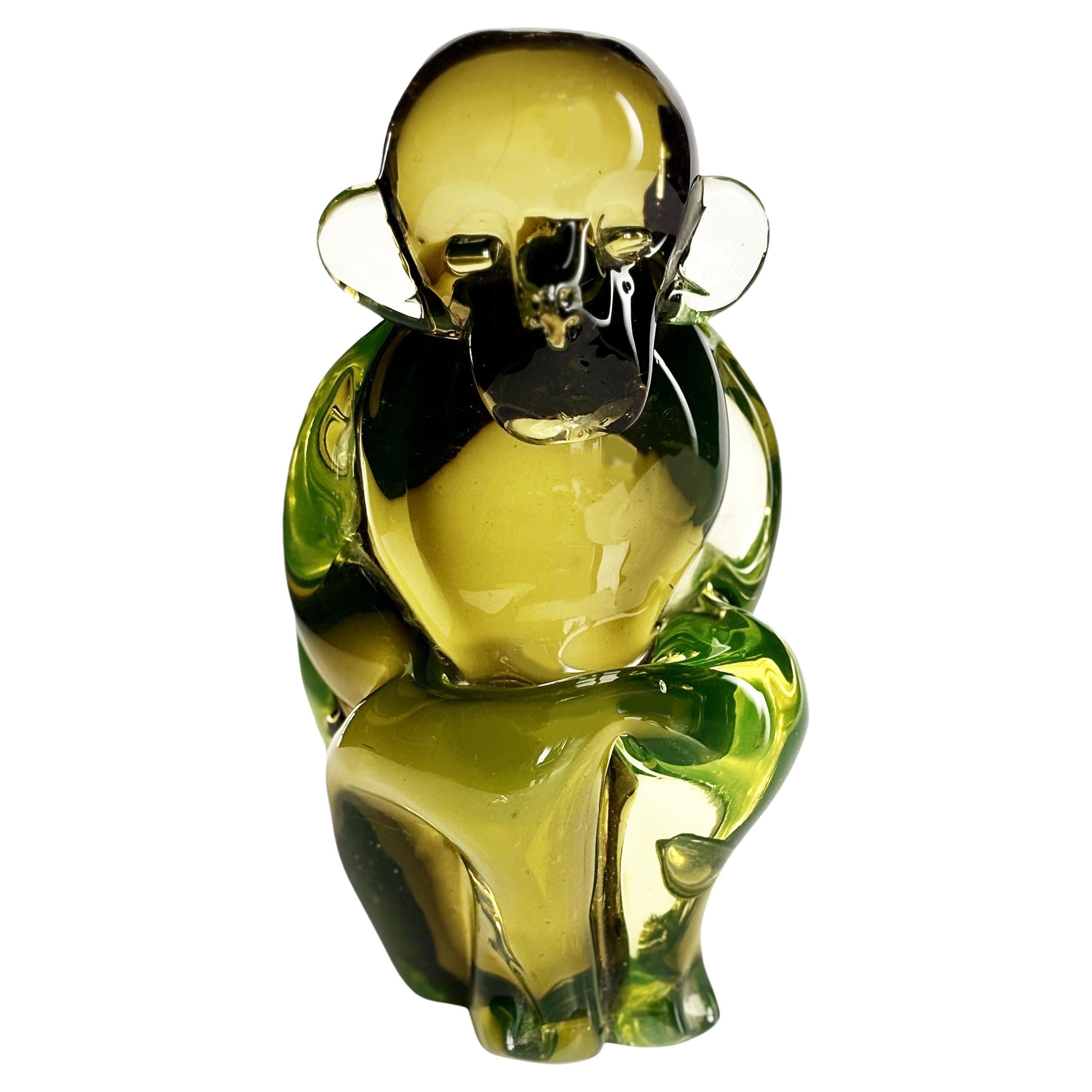 Sculpture en verre en forme de singe, Vetreria Salviati & C, Murano, vers 1960