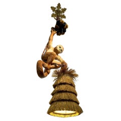 "Monkey" suspension lamp in glazed terracotta, France, circa 1930