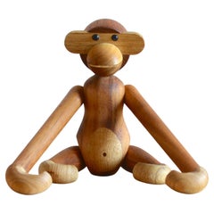 Retro  Monkey Teak Sculpture by Kay Bojesen