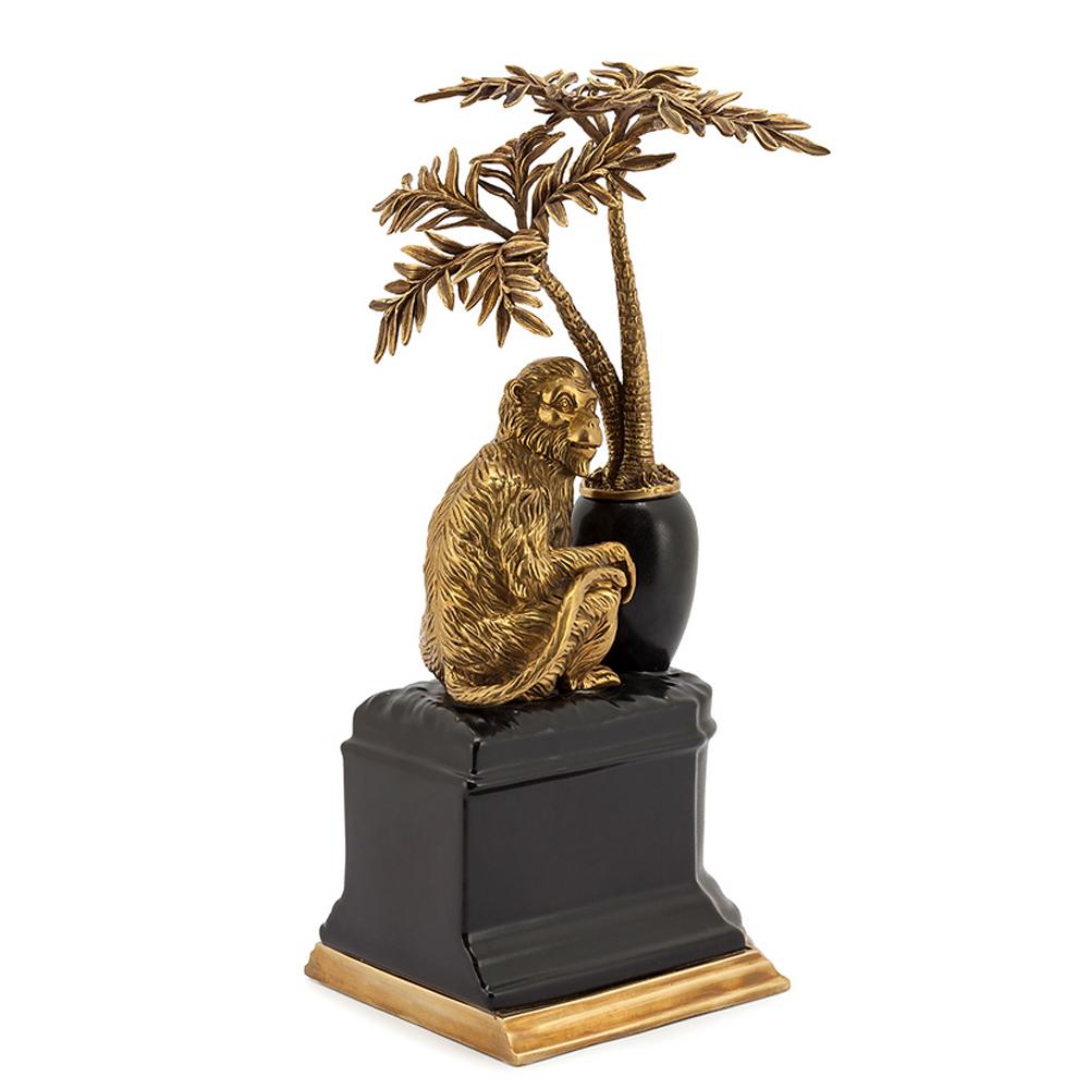 Bronze Monkeys and Palms Set of 2 Bookends